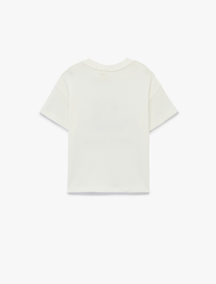 Erkek Bebek Kısa Kollu Bisiklet Yaka Baskılı Pamuklu Tişört