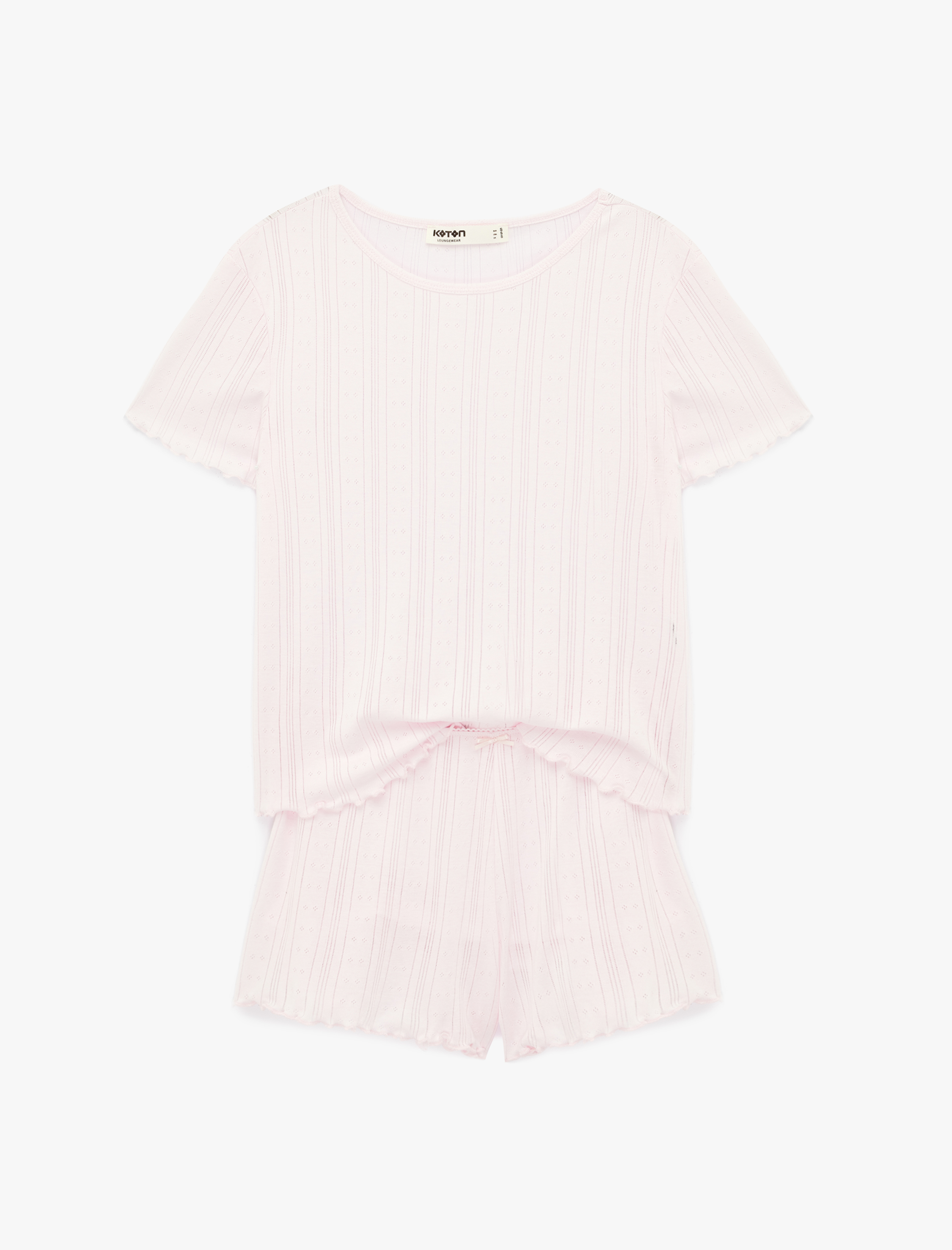   Kısa Kollu Bisiklet Yaka Şortlu Pijama Takımı