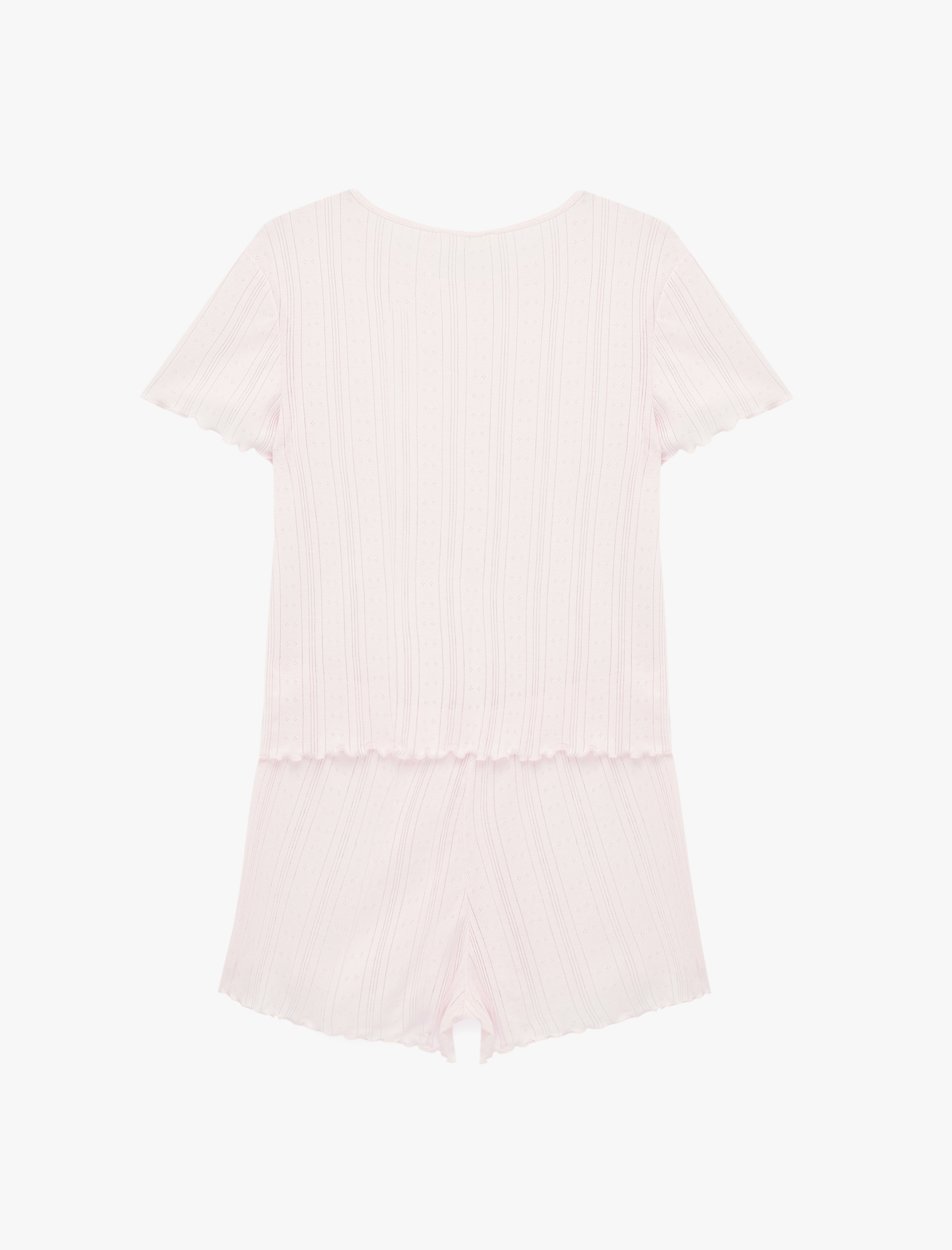   Kısa Kollu Bisiklet Yaka Şortlu Pijama Takımı