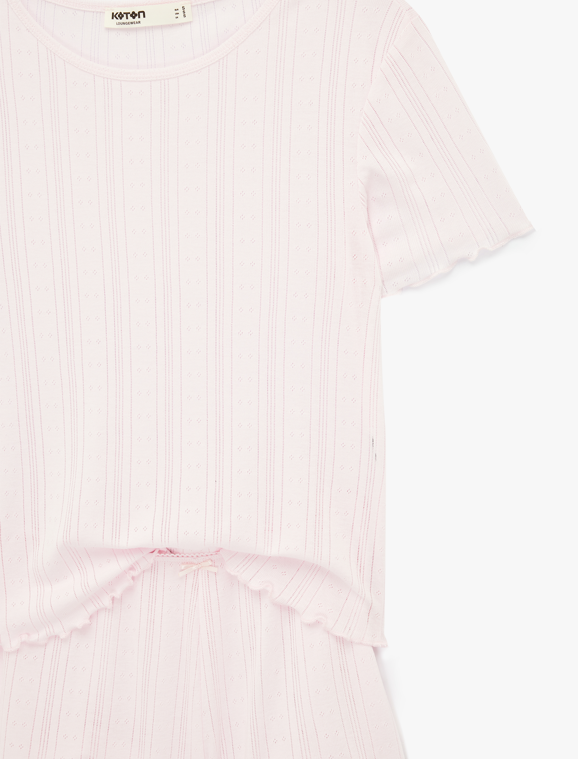   Kısa Kollu Bisiklet Yaka Şortlu Pijama Takımı