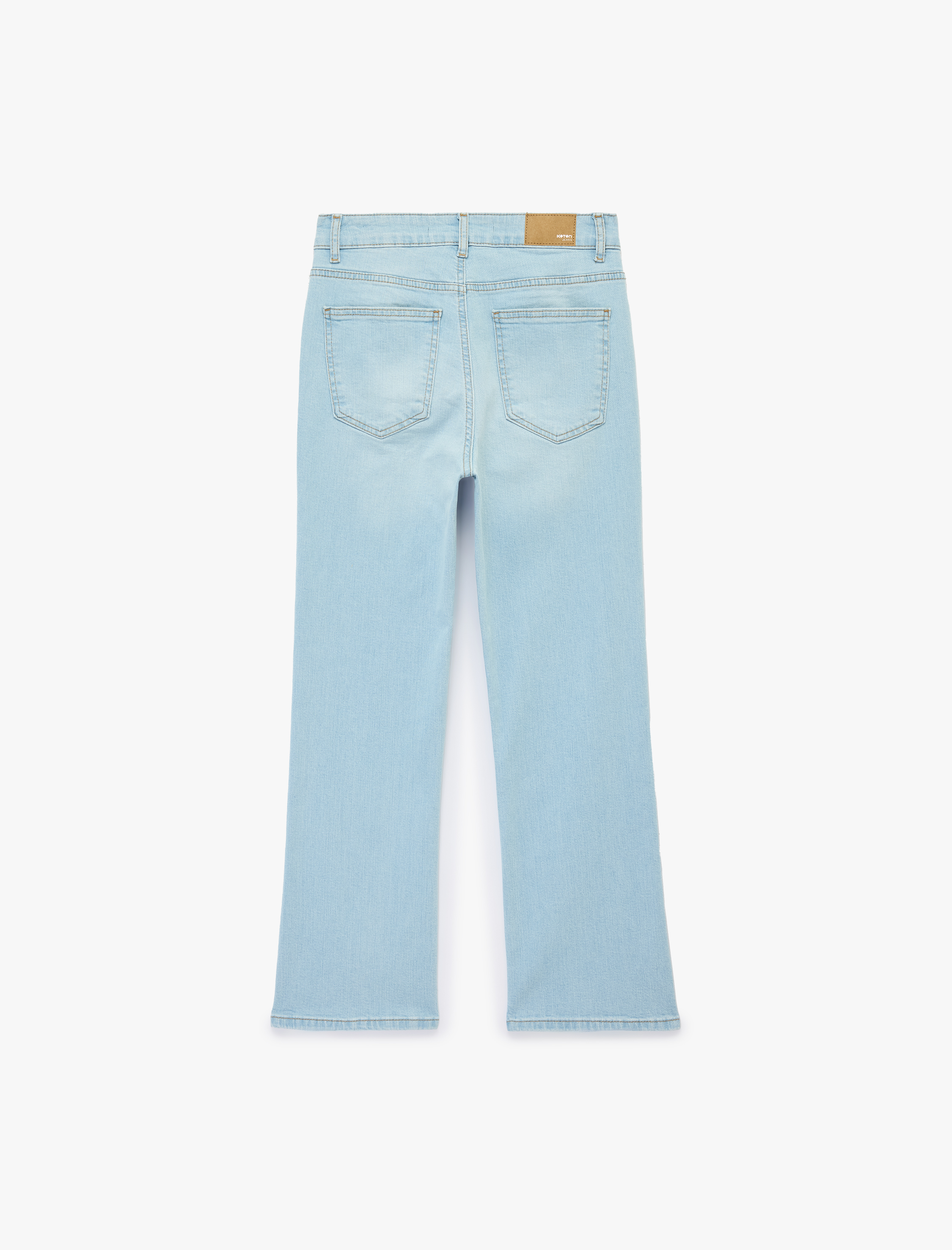   Dar Kesim Normal Bel Cepli İspanyol Paça Jean Pantolon - Flare Jeans