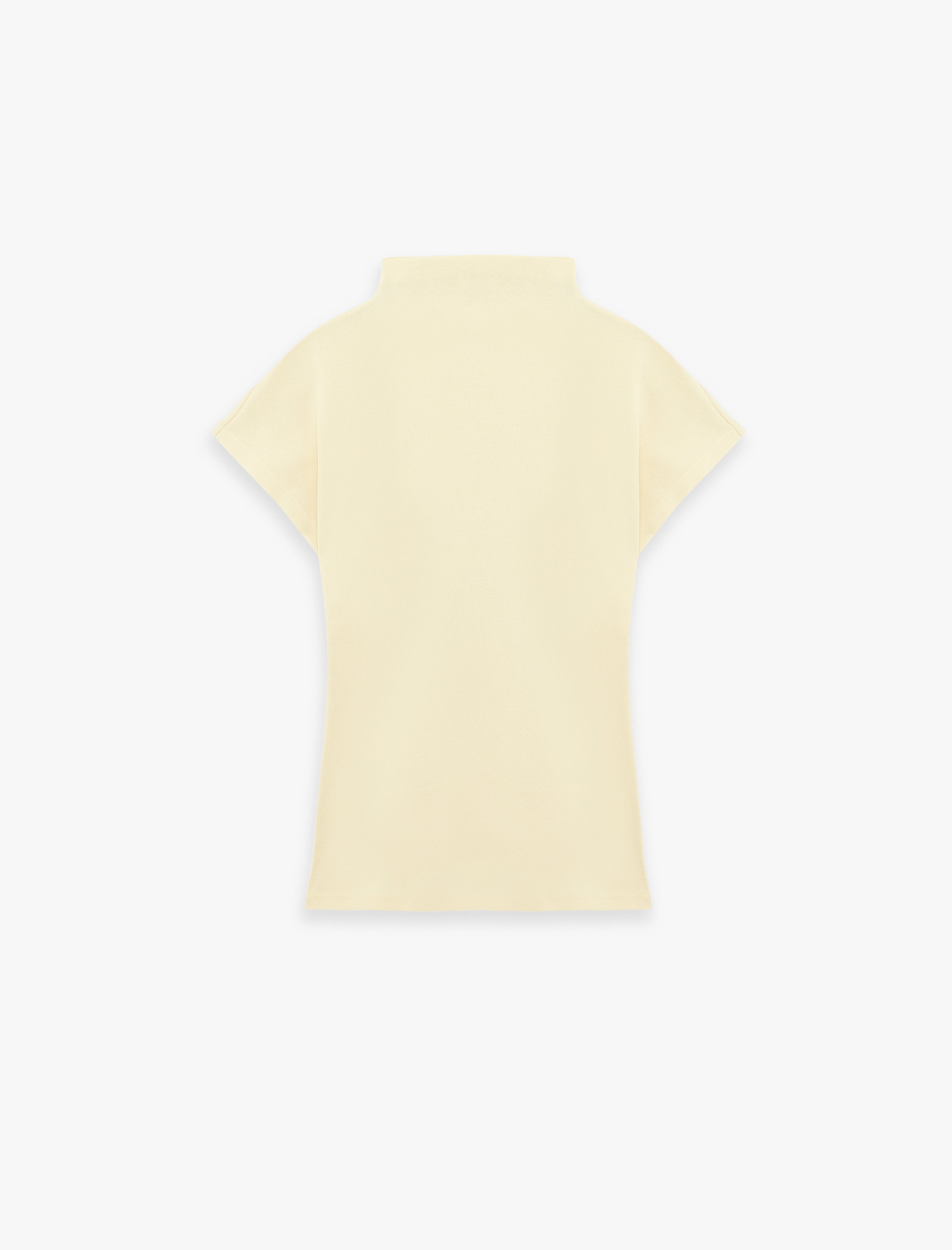   Pamuklu Slim Fit Kolsuz Dik Yaka Fitilli Tişört