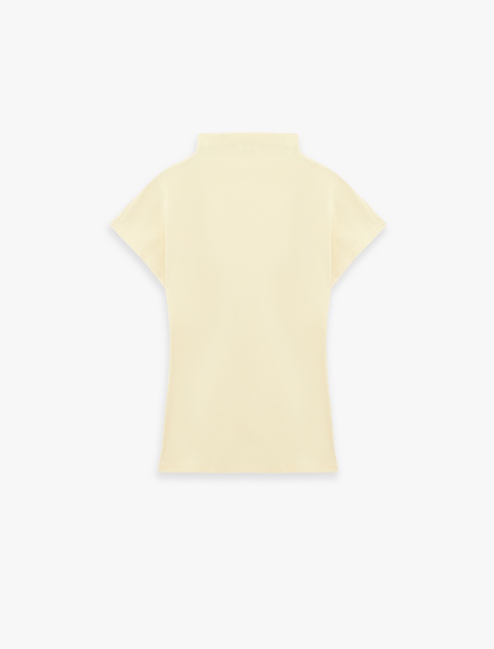  Pamuklu Slim Fit Kolsuz Dik Yaka Fitilli Tişört