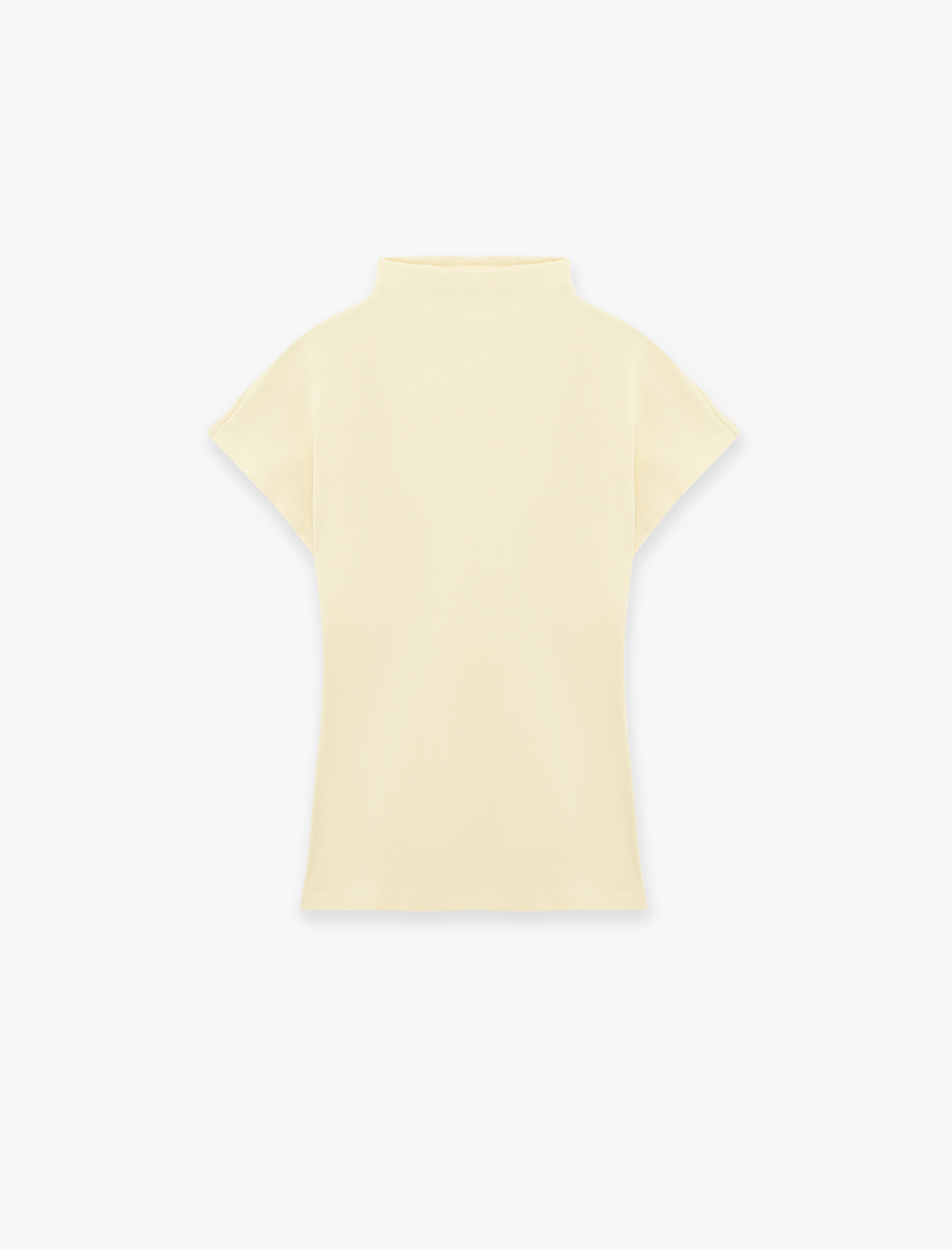   Pamuklu Slim Fit Kolsuz Dik Yaka Fitilli Tişört