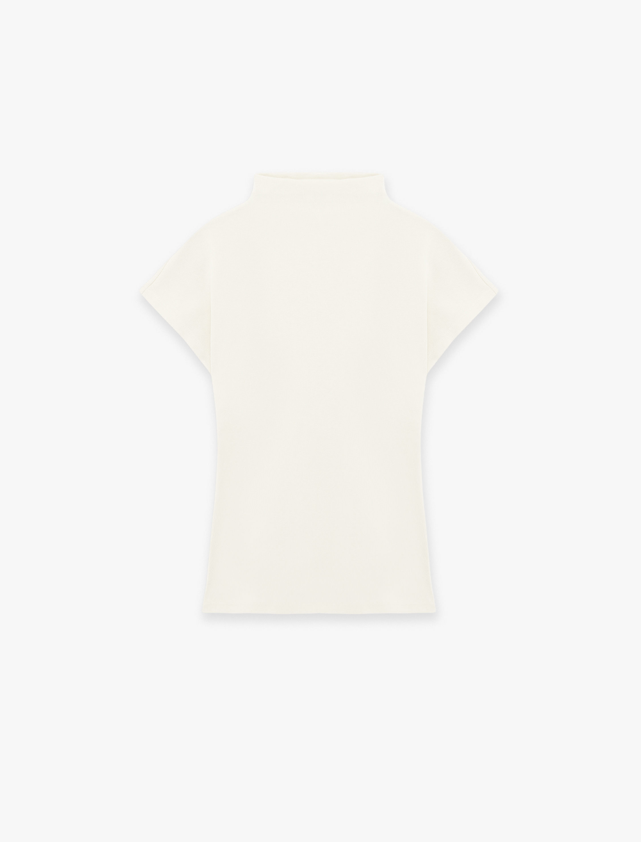   Pamuklu Slim Fit Kolsuz Dik Yaka Fitilli Tişört