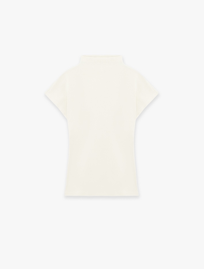  Pamuklu Slim Fit Kolsuz Dik Yaka Fitilli Tişört