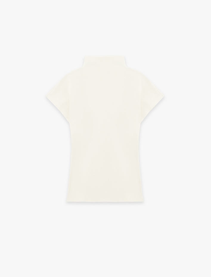  Pamuklu Slim Fit Kolsuz Dik Yaka Fitilli Tişört