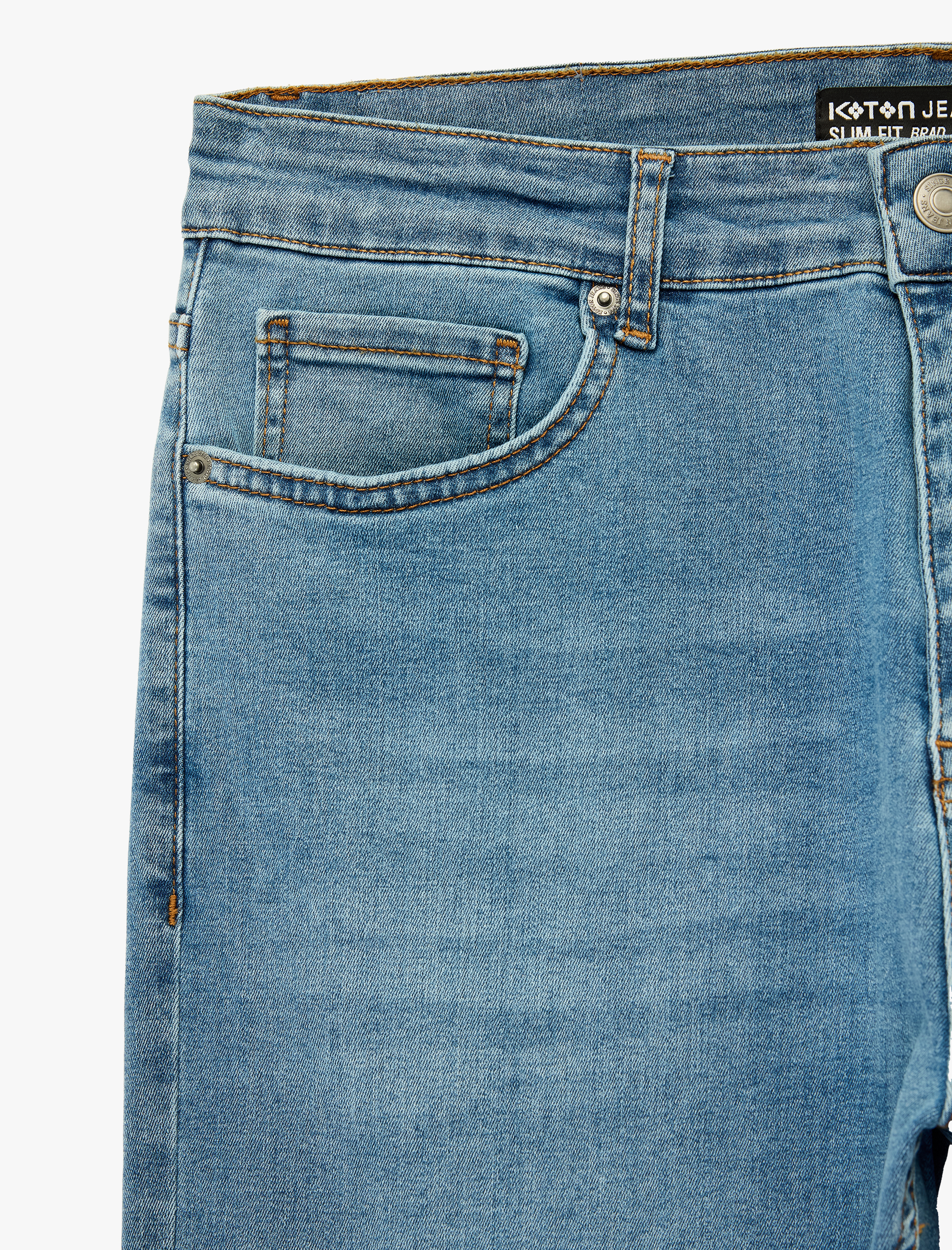   Normal Bel Cepli Pamuklu Slim Fit Jean Pantolon - Brad Jean