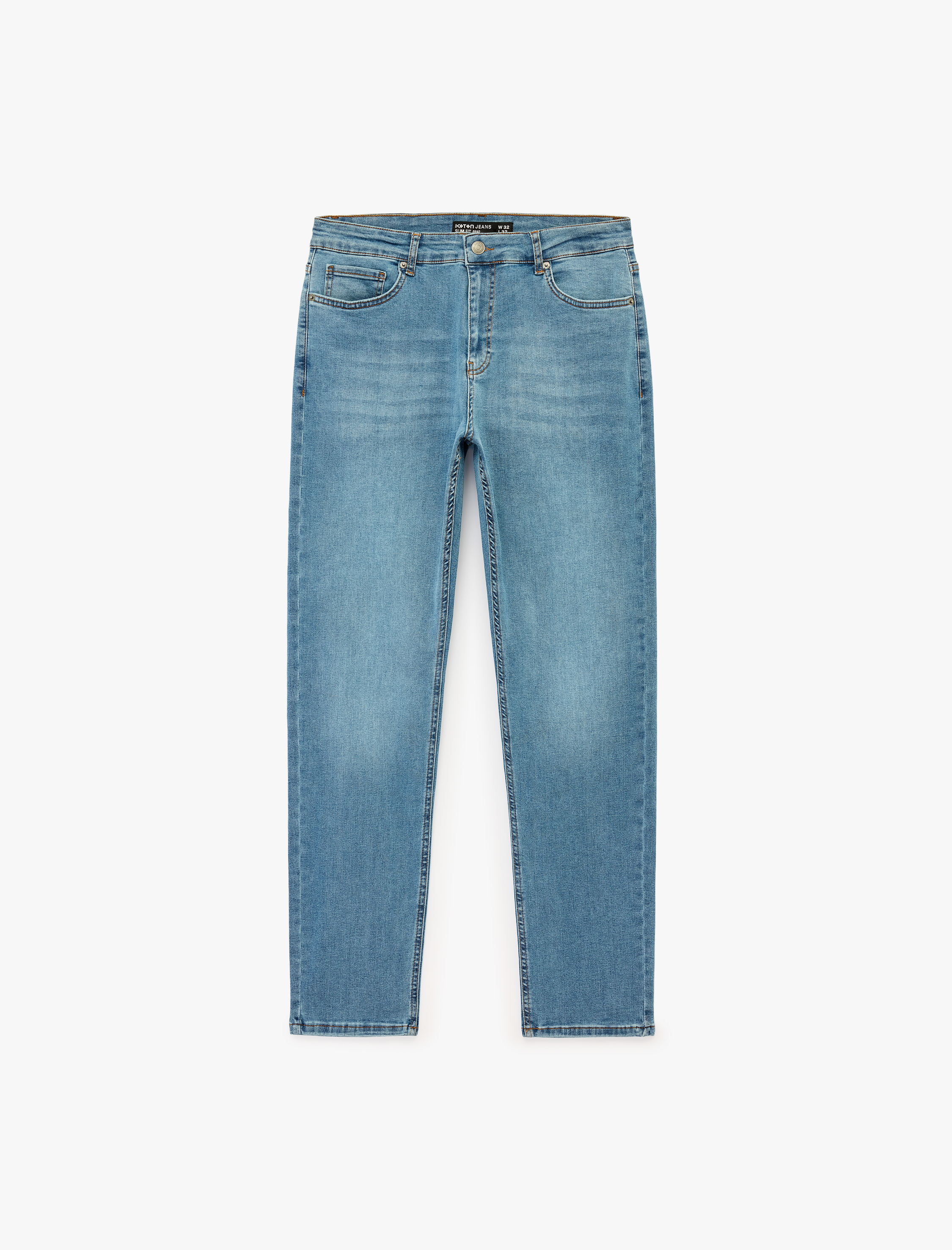   Normal Bel Cepli Pamuklu Slim Fit Jean Pantolon - Brad Jean