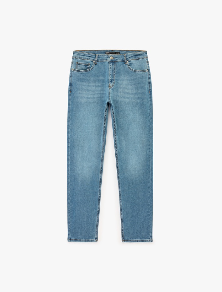  Normal Bel Cepli Pamuklu Slim Fit Jean Pantolon - Brad Jean
