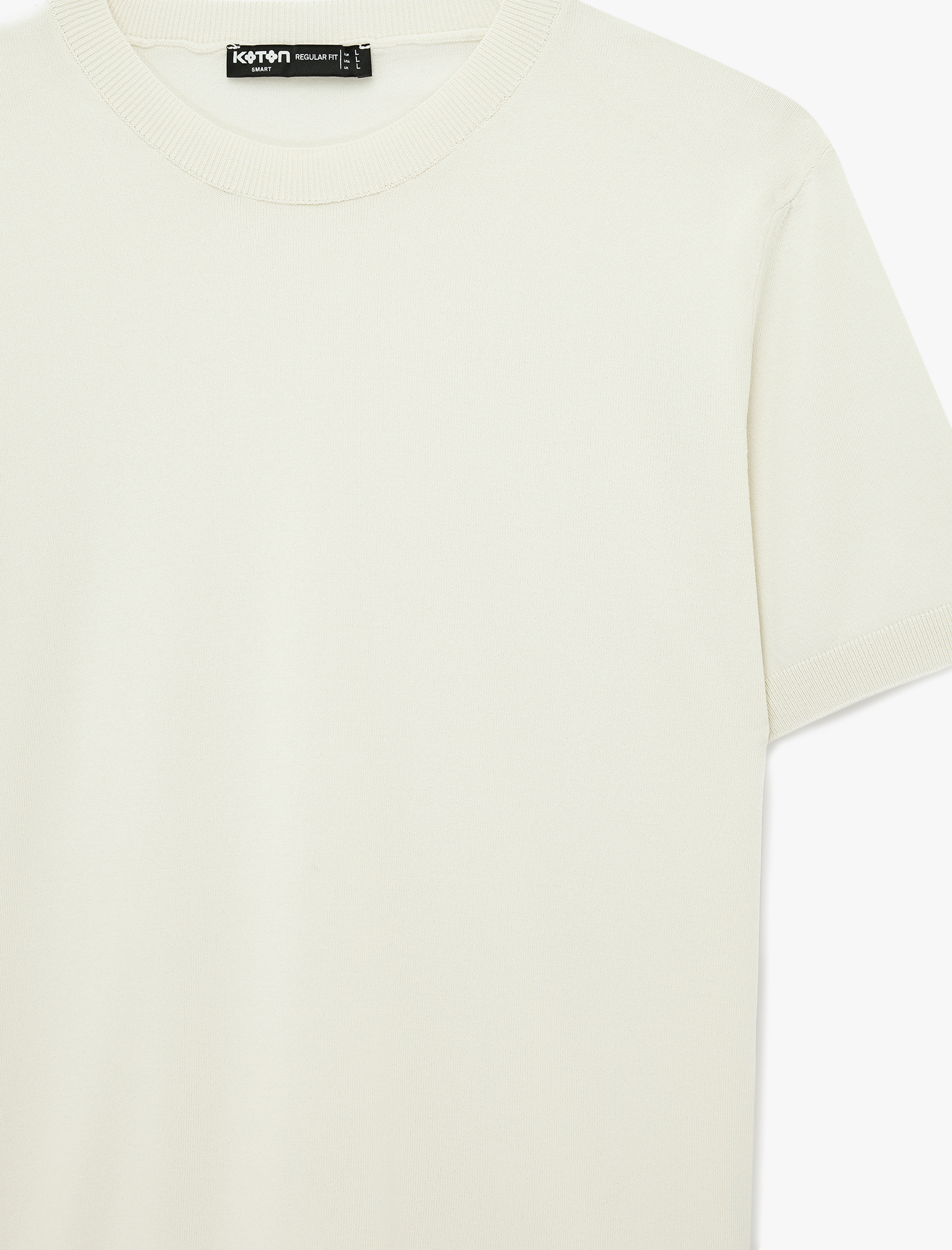   Regular Fit Bisiklet Yaka Viskon Karışımlı Kısa Kollu Basic Triko Tişört