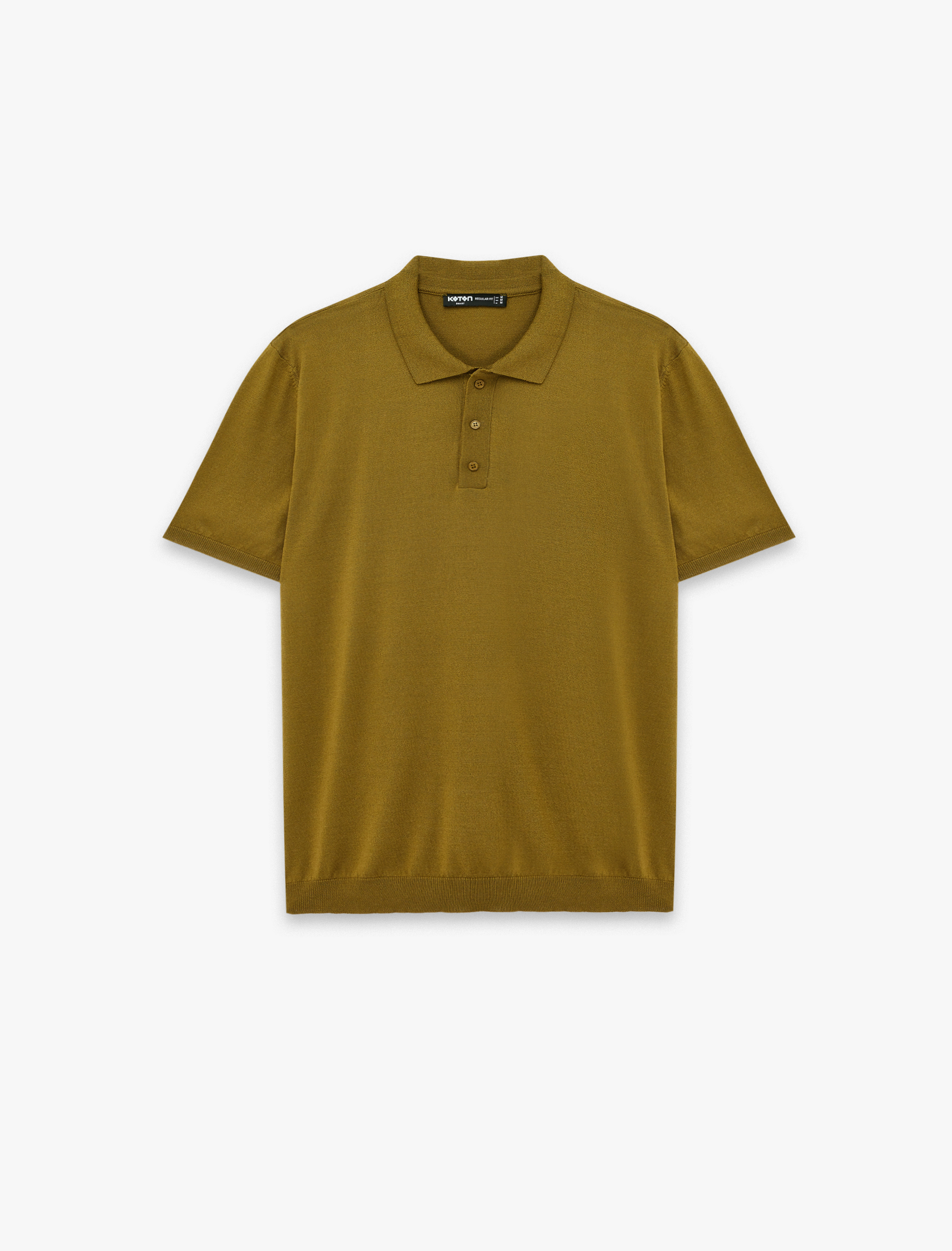   Regular Fit Viskon Karışımlı Düğmeli Polo Yaka Kısa Kollu Triko Tişört