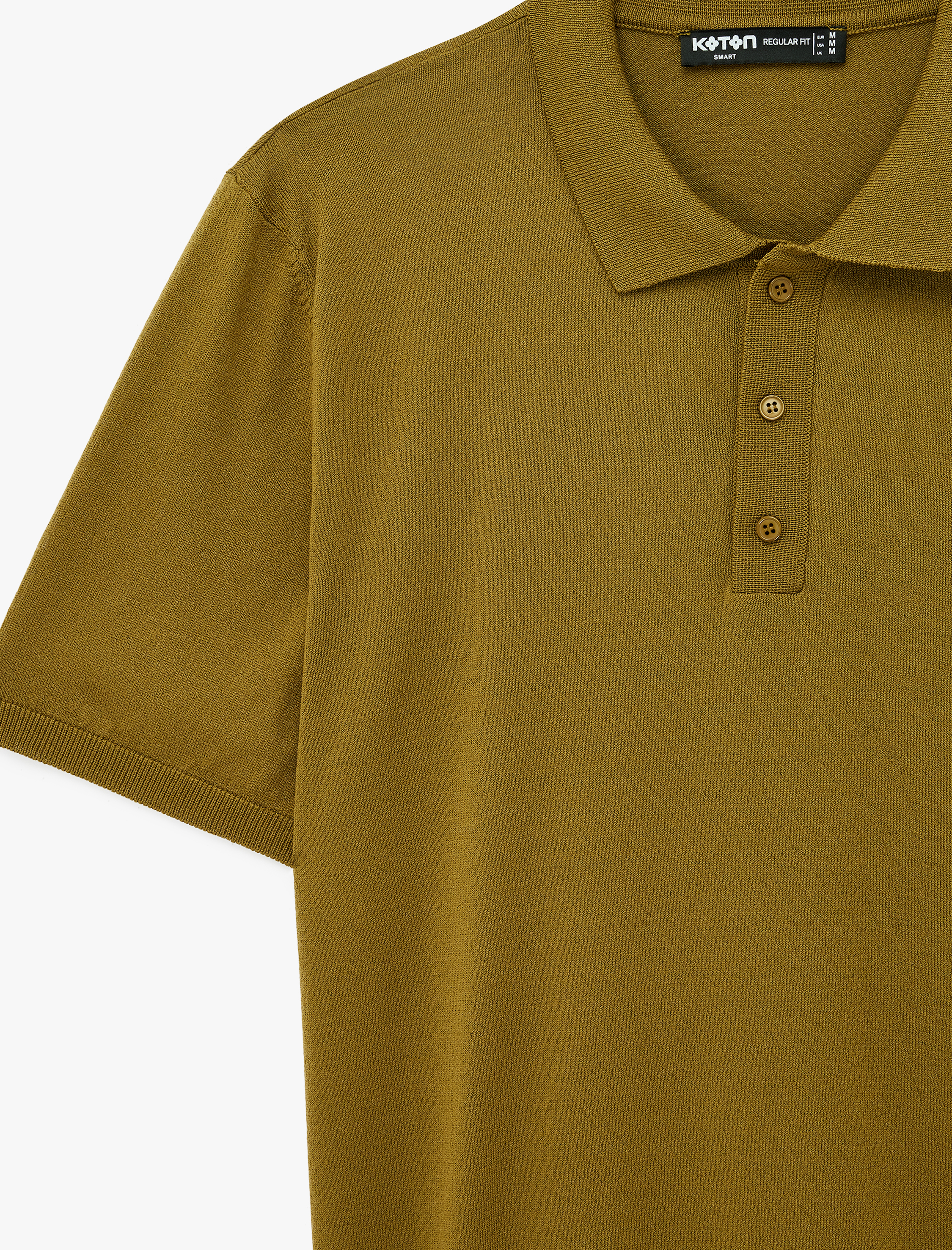   Regular Fit Viskon Karışımlı Düğmeli Polo Yaka Kısa Kollu Triko Tişört