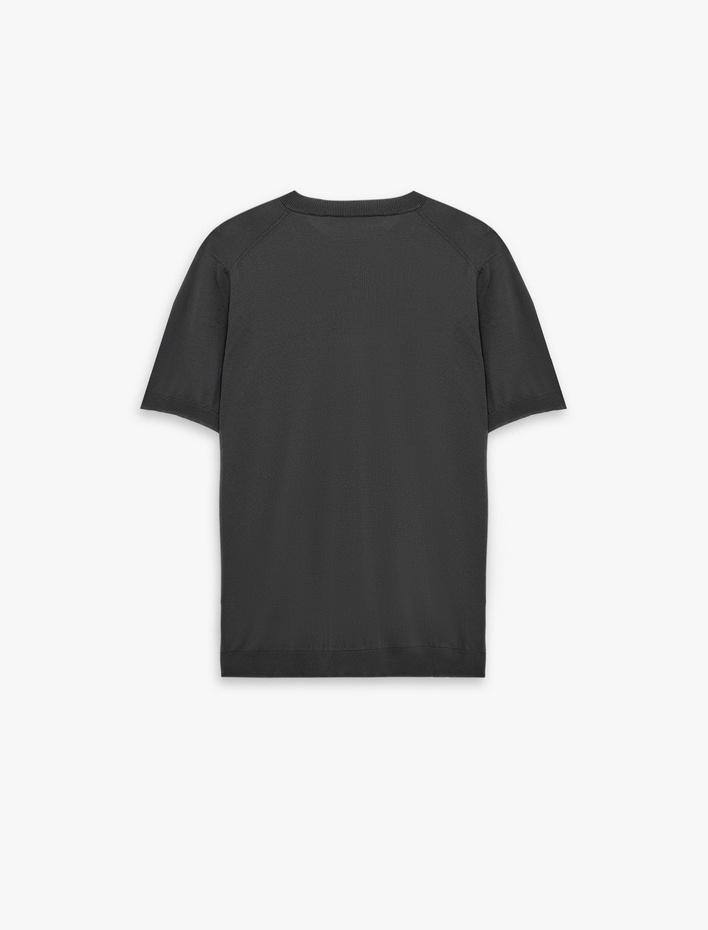  Regular Fit Bisiklet Yaka Viskon Karışımlı Kısa Kollu Basic Triko Tişört