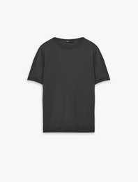 Regular Fit Bisiklet Yaka Viskon Karışımlı Kısa Kollu Basic Triko Tişört