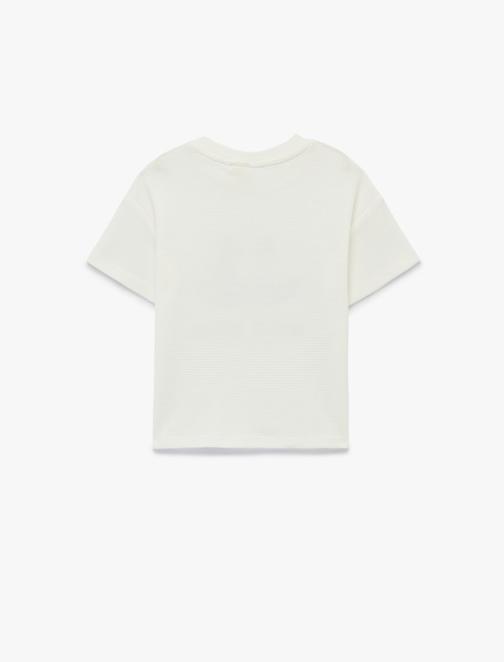 Erkek Bebek Kısa Kollu Bisiklet Yaka Baskılı Pamuklu Tişört