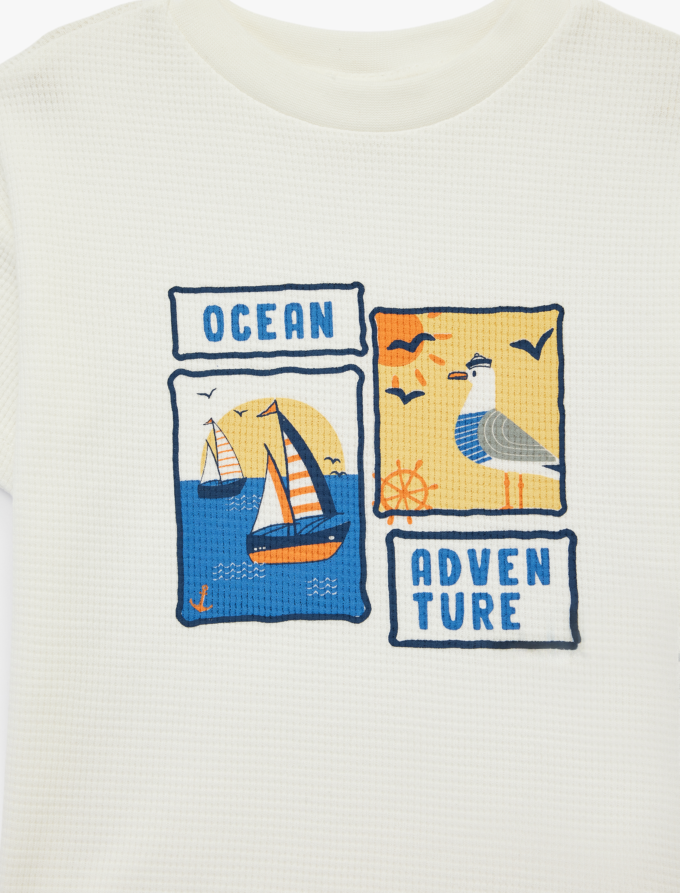  Erkek Bebek Kısa Kollu Bisiklet Yaka Baskılı Pamuklu Tişört