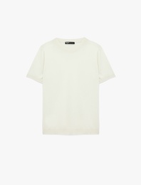 Regular Fit Bisiklet Yaka Viskon Karışımlı Kısa Kollu Basic Triko Tişört