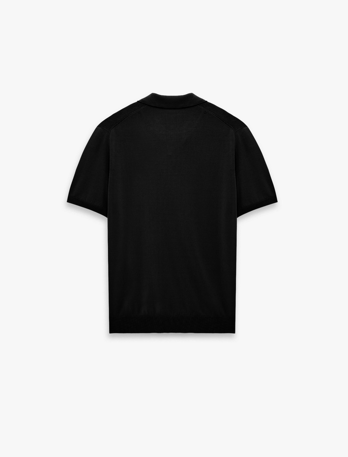  Regular Fit Viskon Kısa Kollu Polo Yaka Triko Tişört