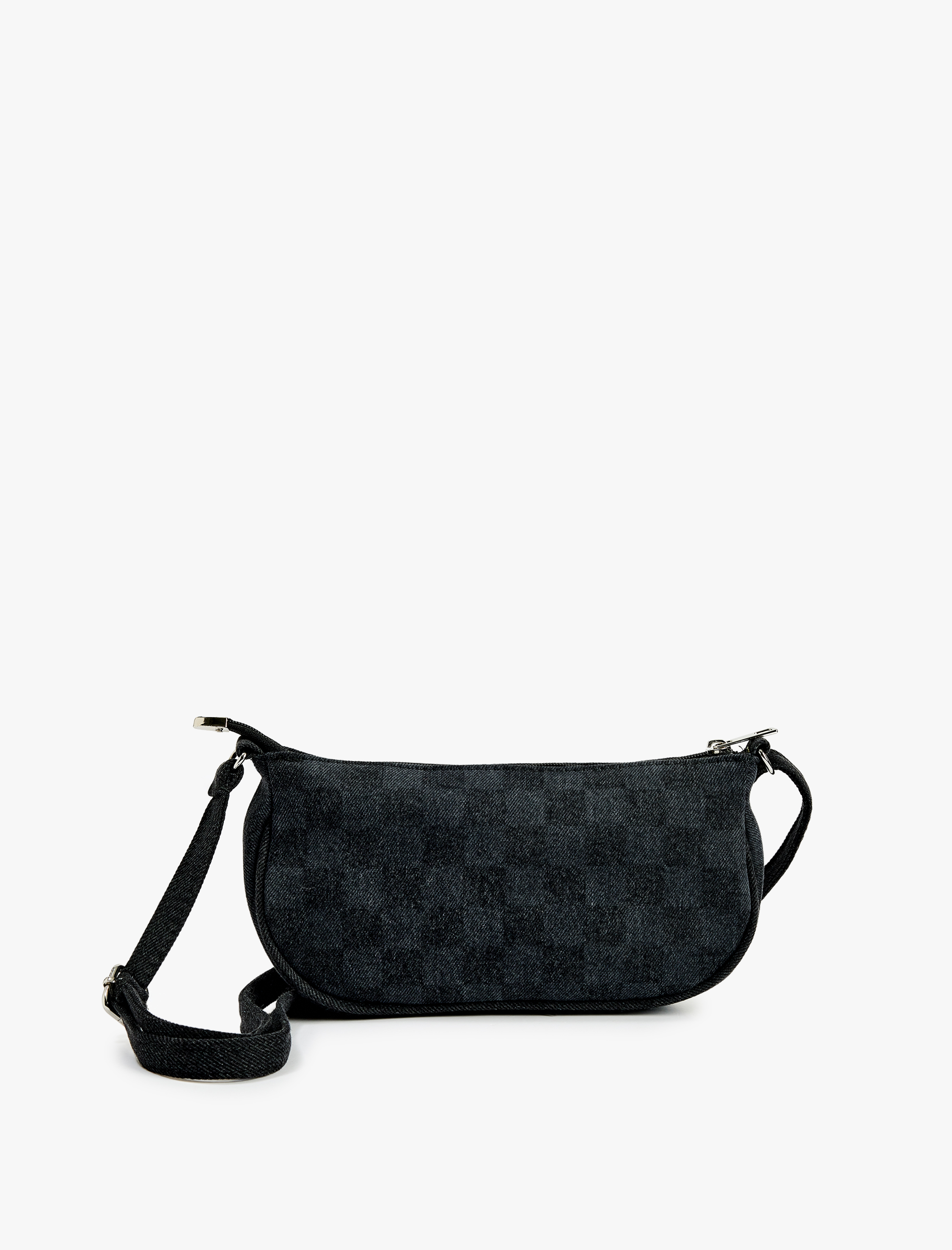  Kadın Kare Desenli Fermuarlı Askılı Çapraz Çanta