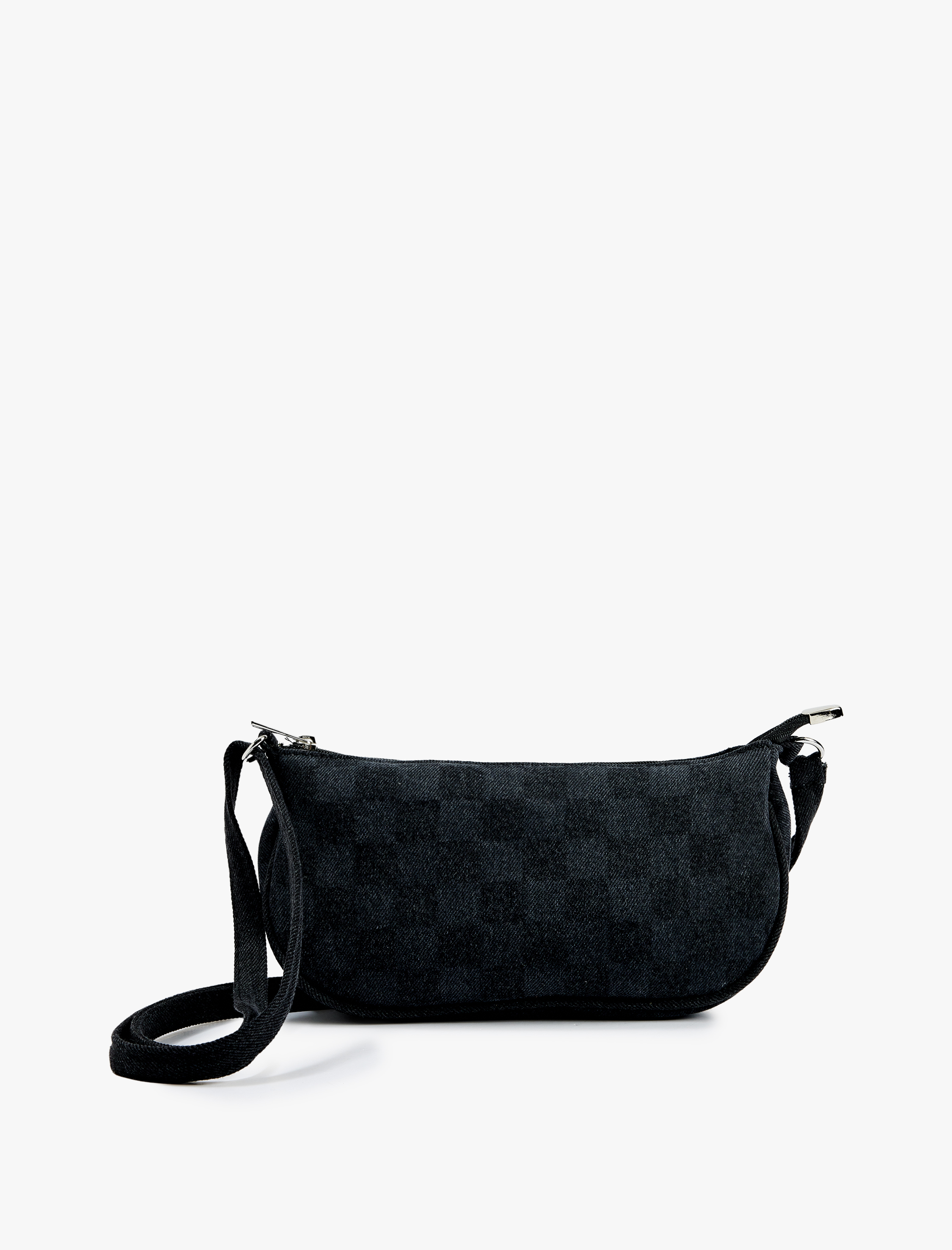  Kadın Kare Desenli Fermuarlı Askılı Çapraz Çanta