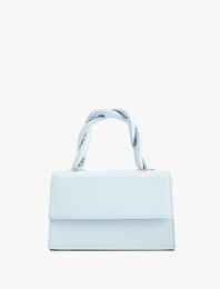 Suni Deri Saplı Aksesuarlı Askılı El Çantası