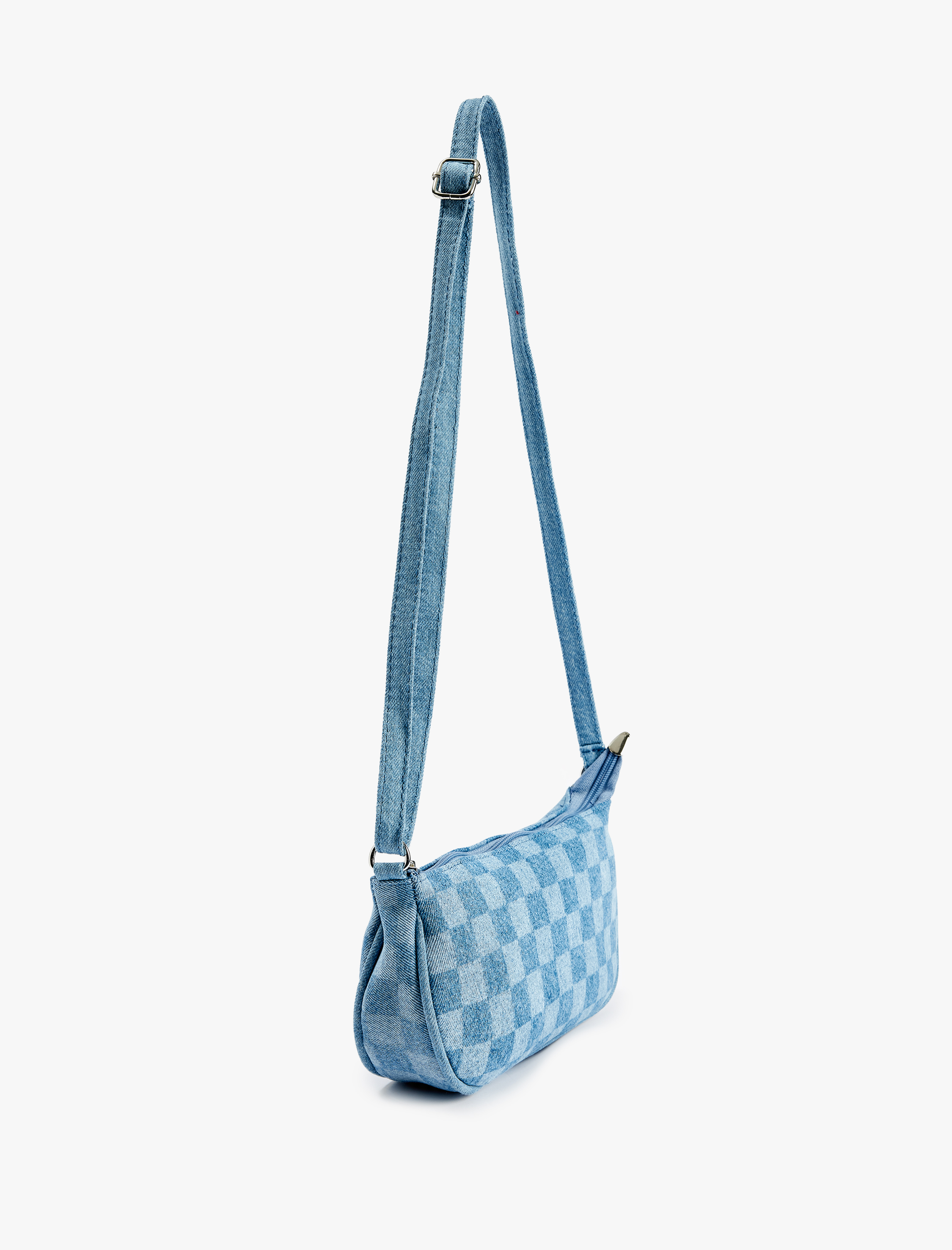  Kadın Kare Desenli Fermuarlı Askılı Çapraz Çanta