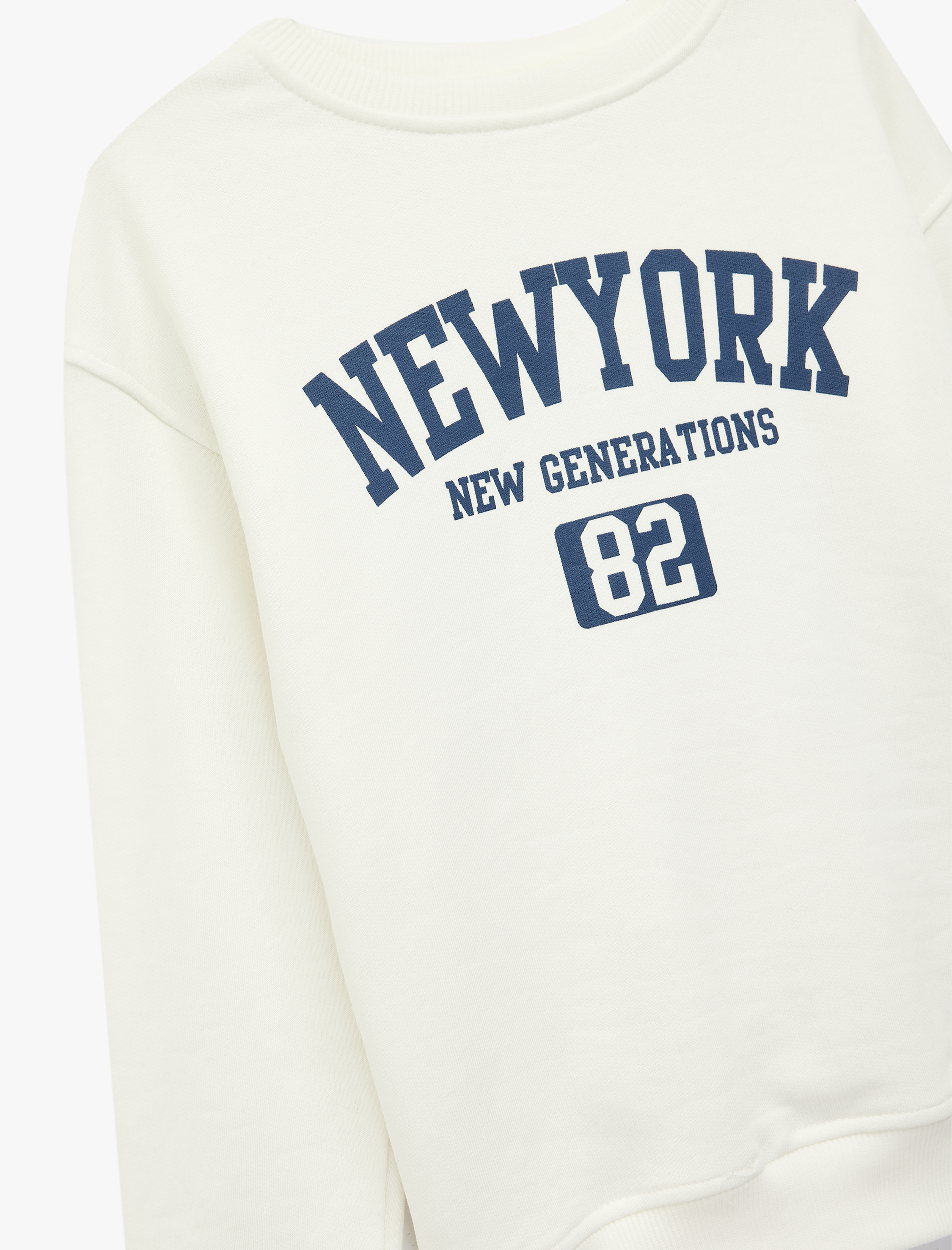  Erkek Çocuk Pamuklu Uzun Kollu Bisiklet Yaka Baskılı Sweatshirt