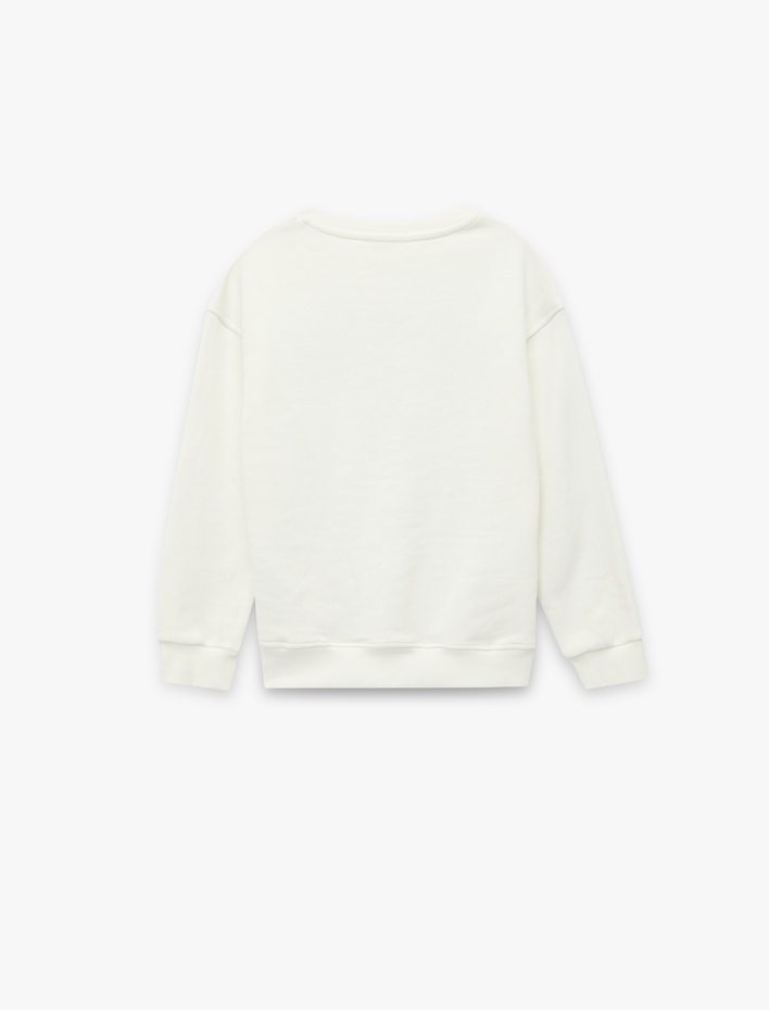 Erkek Çocuk Pamuklu Uzun Kollu Bisiklet Yaka Baskılı Sweatshirt