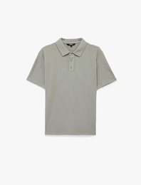 Regular Fit Kısa Kollu Düğmeli Polo Yaka Tişört