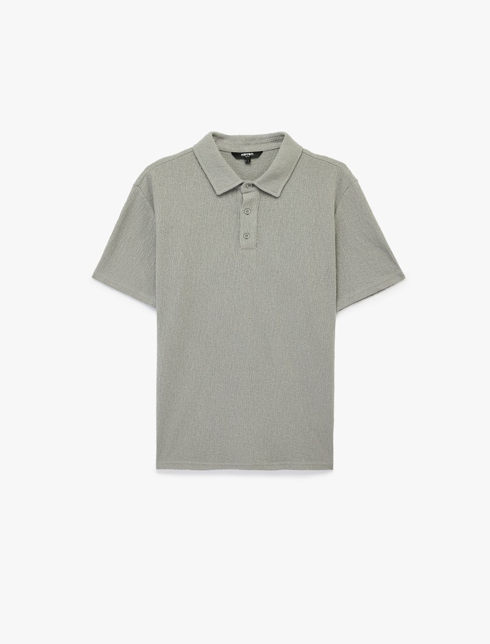  Regular Fit Kısa Kollu Düğmeli Polo Yaka Tişört