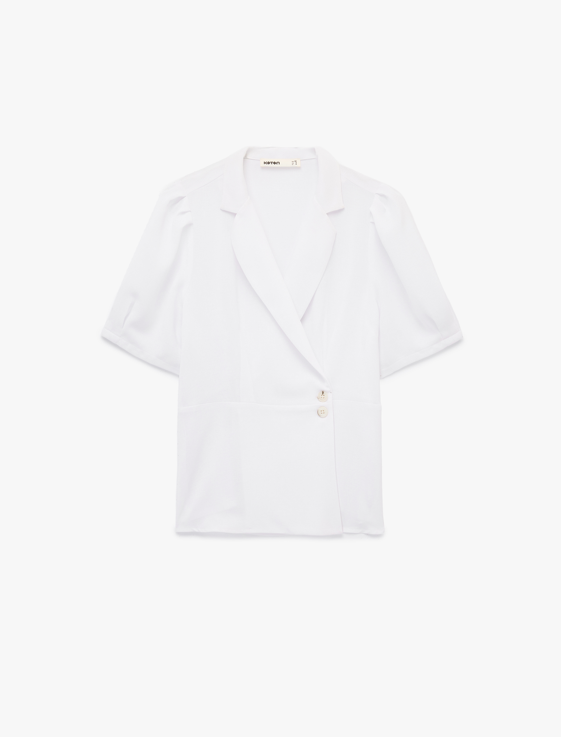   Regular Fit Düğmeli Kısa Kollu Kruvaze Yaka Gömlek