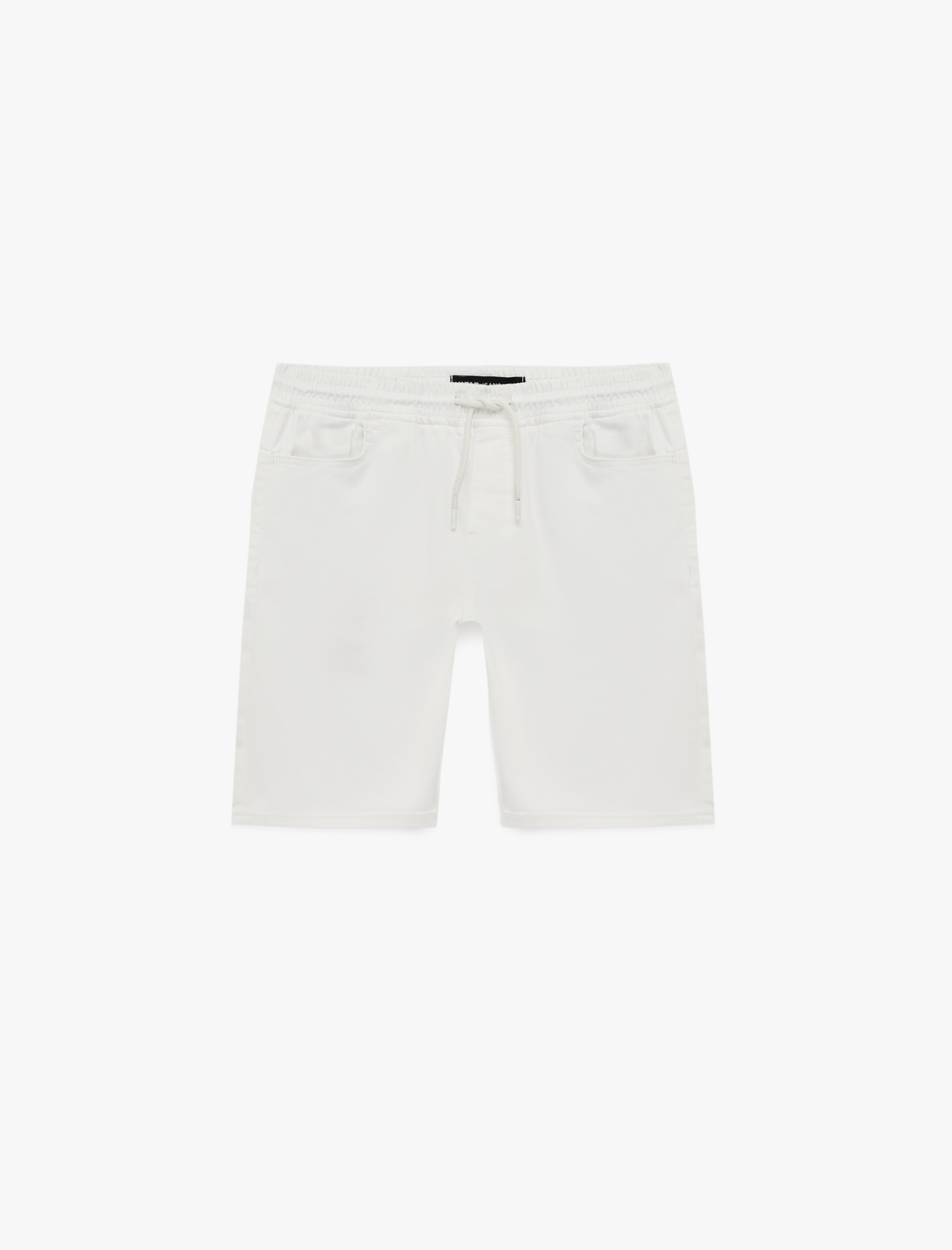   Pamuklu Bermuda Cepli Slim Fit Beli Bağcıklı Jean Şort