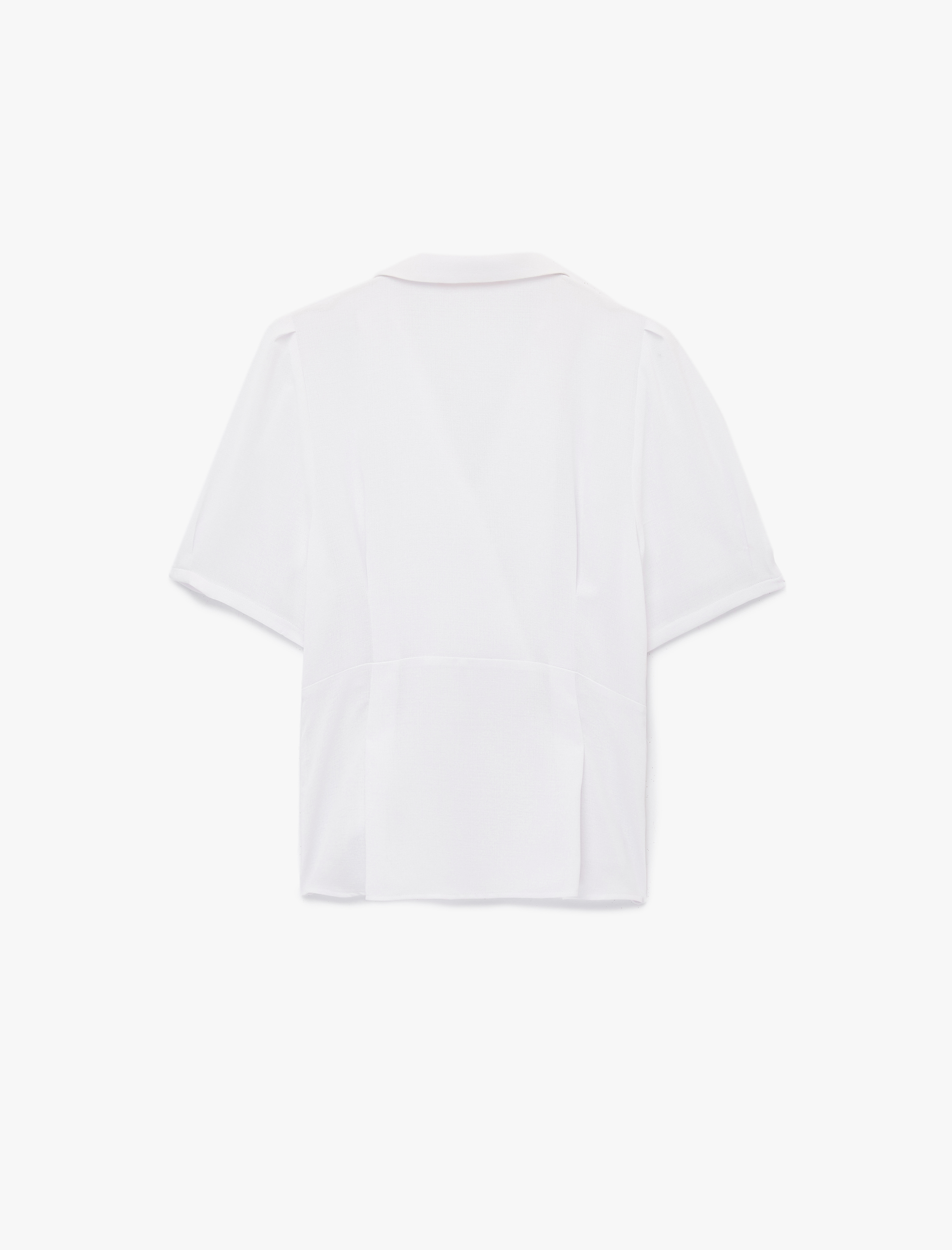   Regular Fit Düğmeli Kısa Kollu Kruvaze Yaka Gömlek