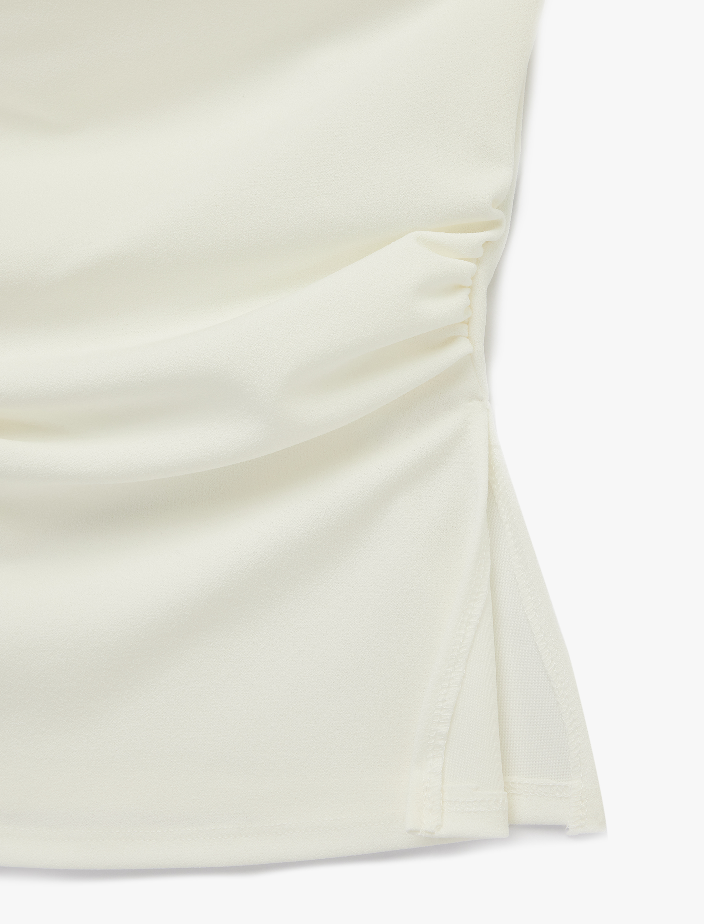   Slim Fit Drape Detaylı Straplez Top