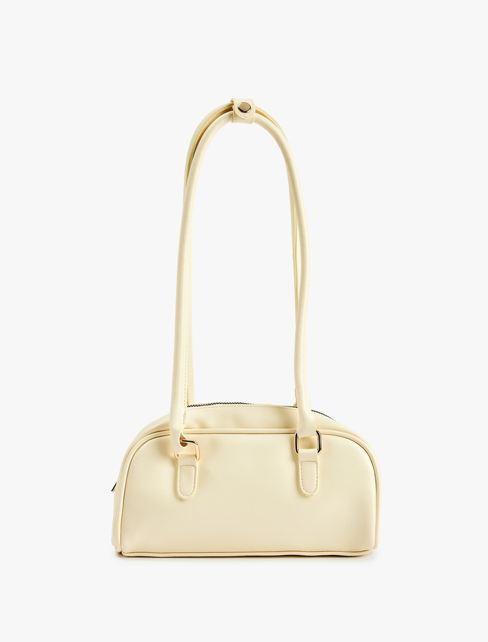 Kadın Uzun Saplı Fermuarlı Suni Deri Omuz Çantası