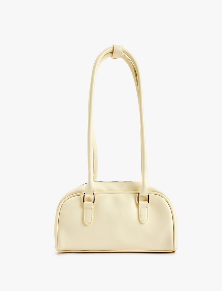 Kadın Uzun Saplı Fermuarlı Suni Deri Omuz Çantası