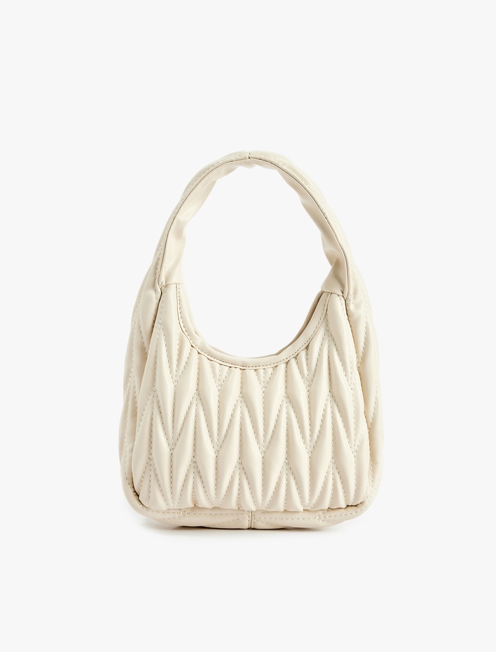 Kadın Dikiş Detaylı Suni Deri Fermuarlı El Çantası