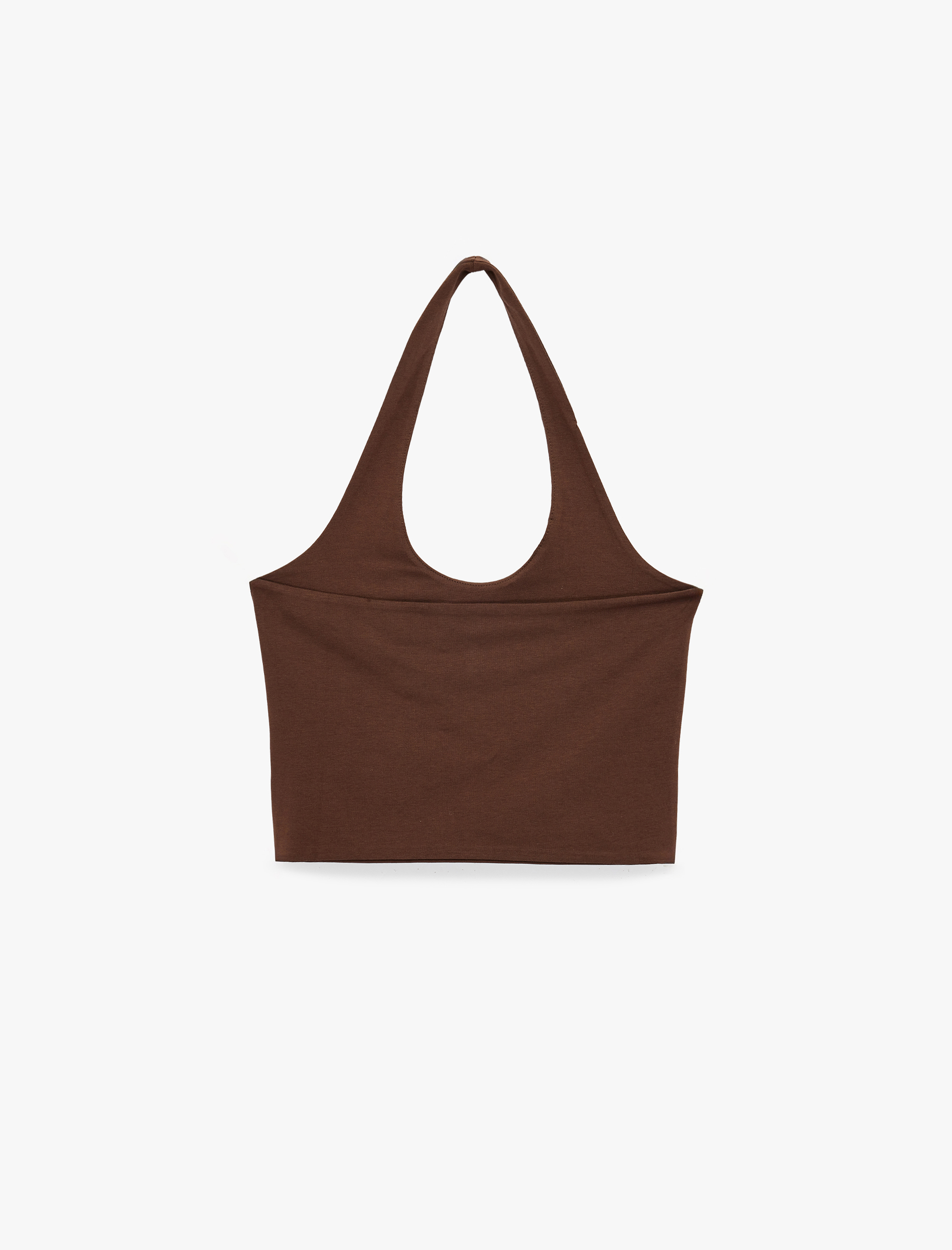   Halter Yaka Kolsuz Pamuklu Crop Bluz