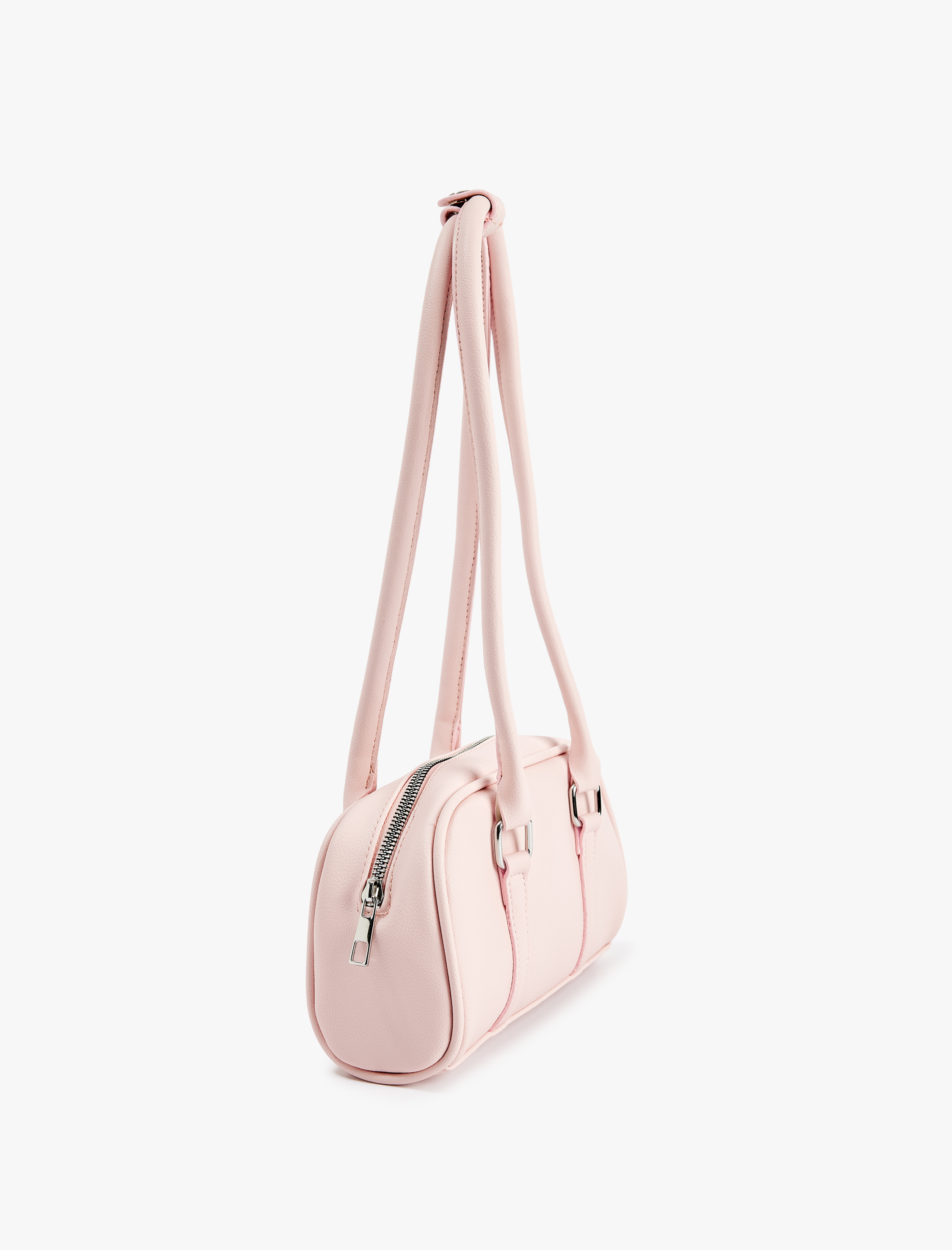  Kadın Suni Deri Fermuarlı Uzun Saplı Omuz Çantası