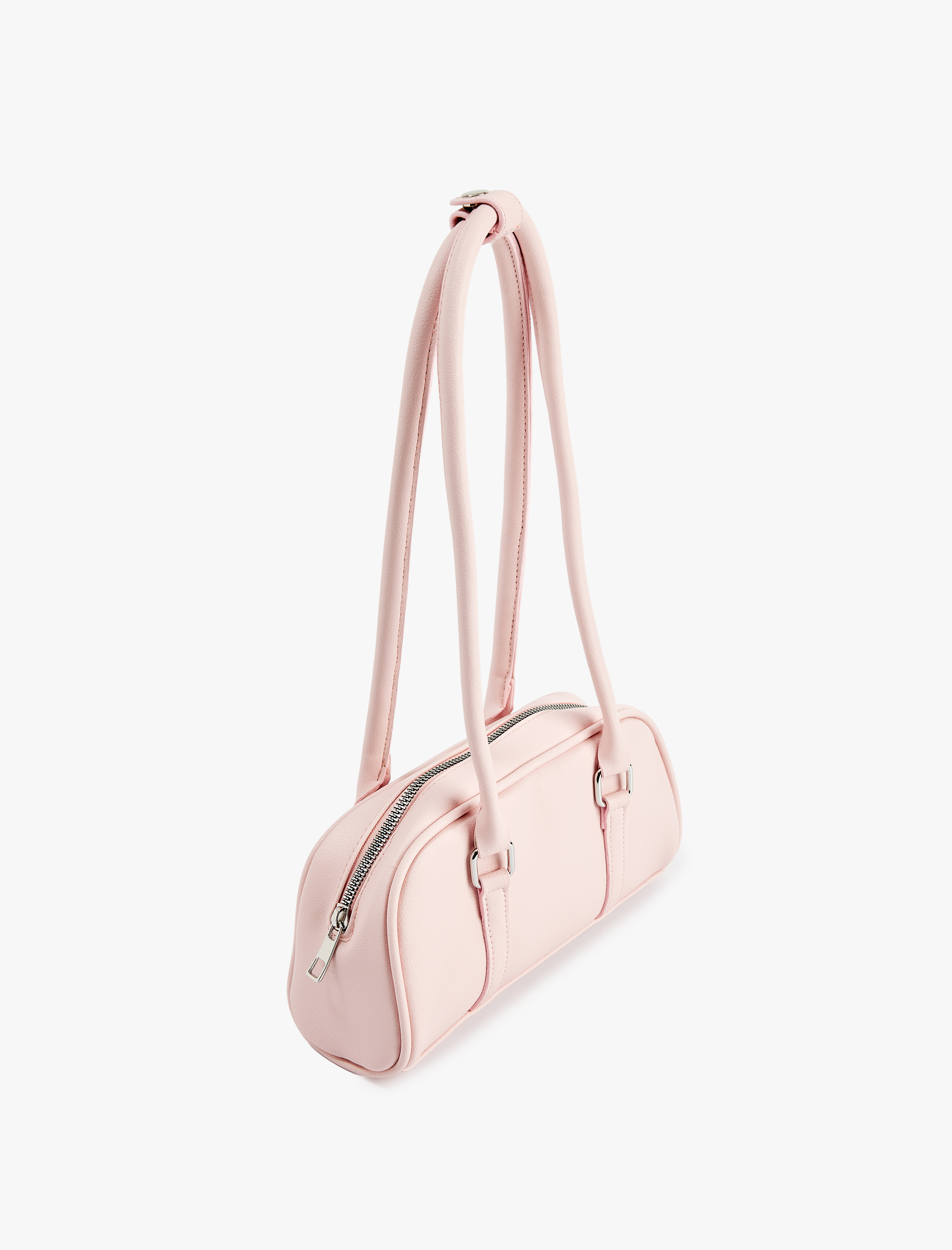  Kadın Suni Deri Fermuarlı Uzun Saplı Omuz Çantası