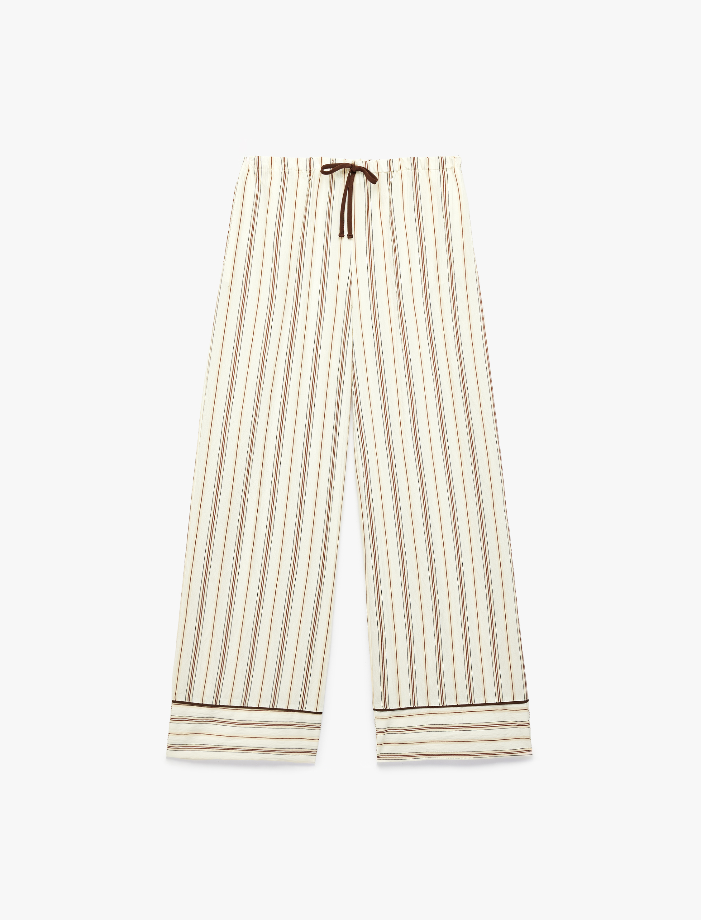   Beli Lastikli Rahat Kalıp Viskon Çizgili Pijama Altı