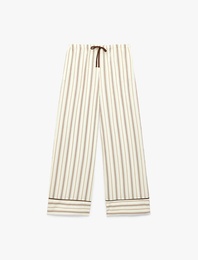 Beli Lastikli Rahat Kalıp Viskon Çizgili Pijama Altı