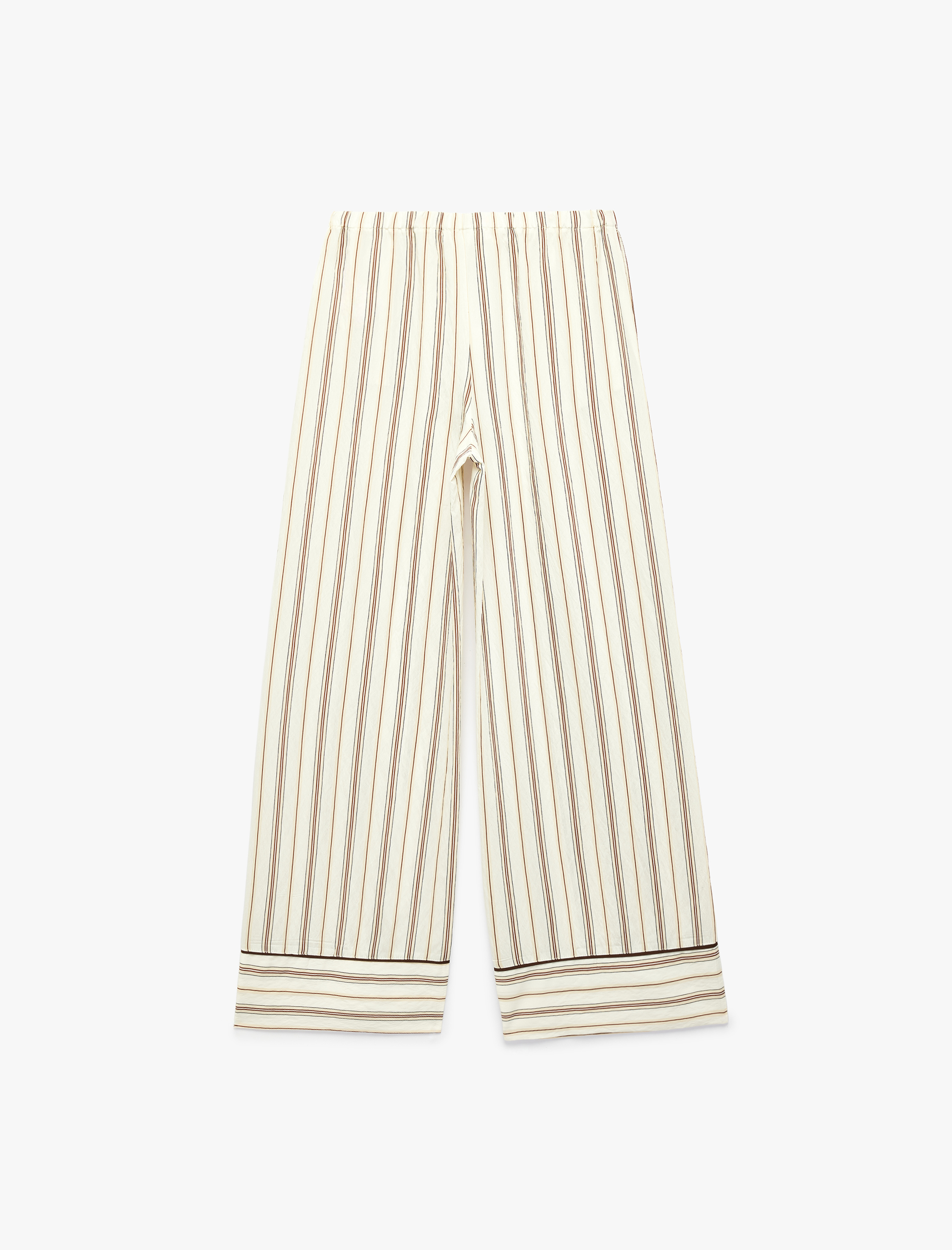   Beli Lastikli Rahat Kalıp Viskon Çizgili Pijama Altı