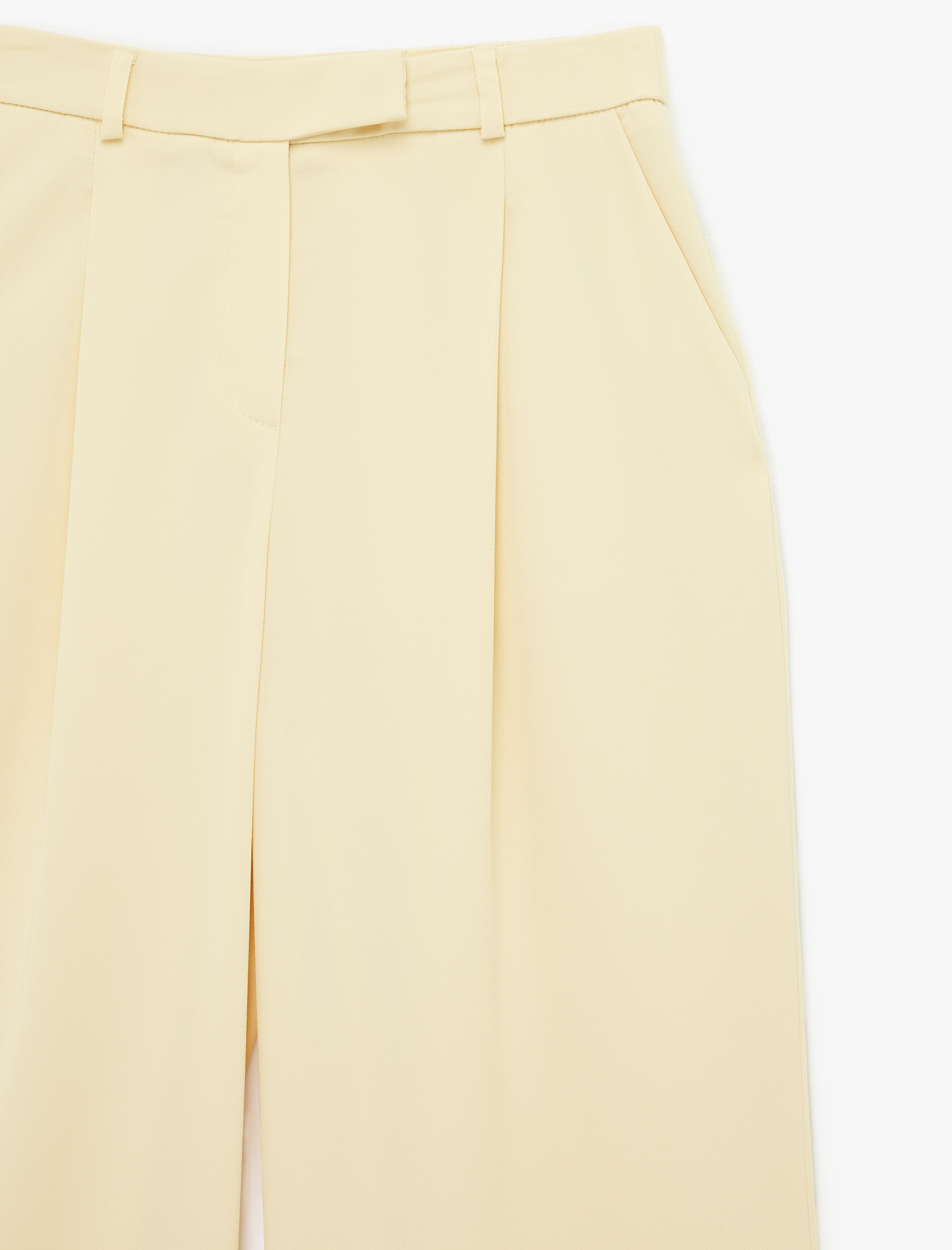   Yüksek Bel Viskon Karışımlı Cepli Geniş Paça Kumaş Pantolon