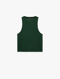 Rahat Kalıp Kolsuz Bisiklet Yaka Basic Spor Atlet