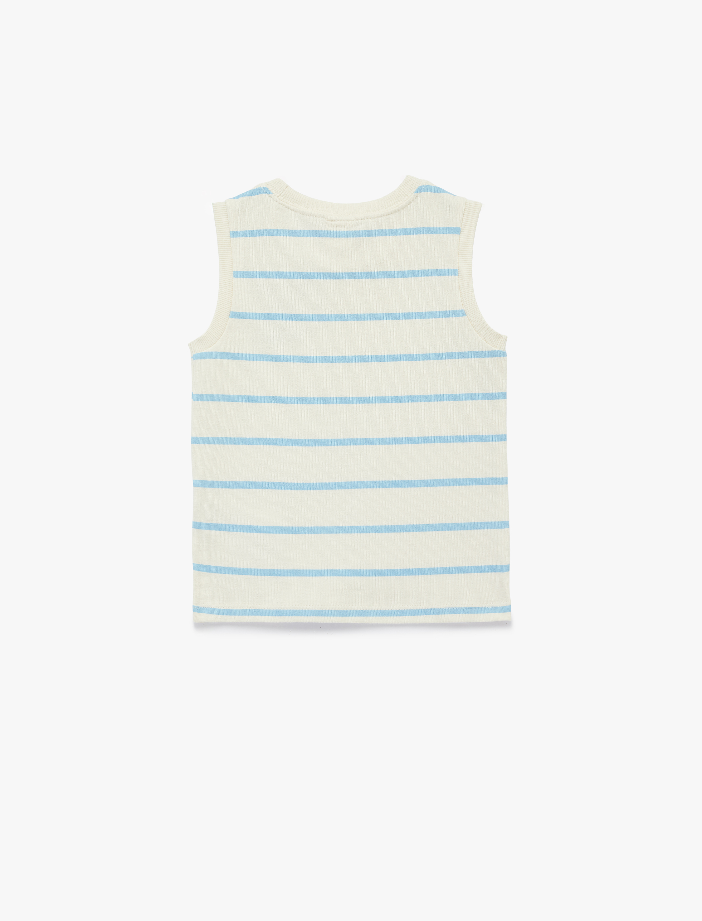  Erkek Bebek Pamuklu Kolsuz Bisiklet Yaka Çizgili Atlet