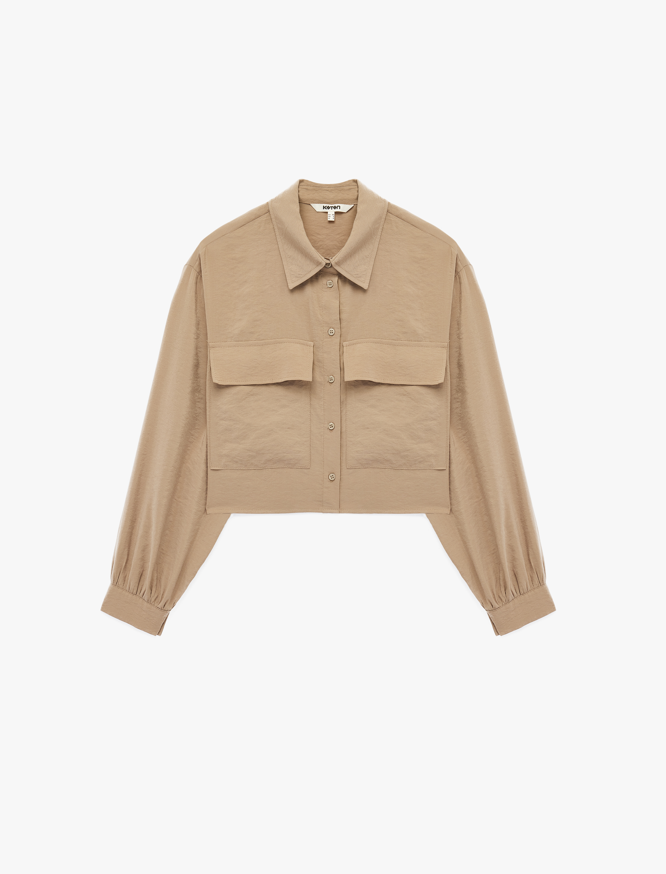   Modal Kumaş Kargo Cepli Uzun Kollu Gömlek