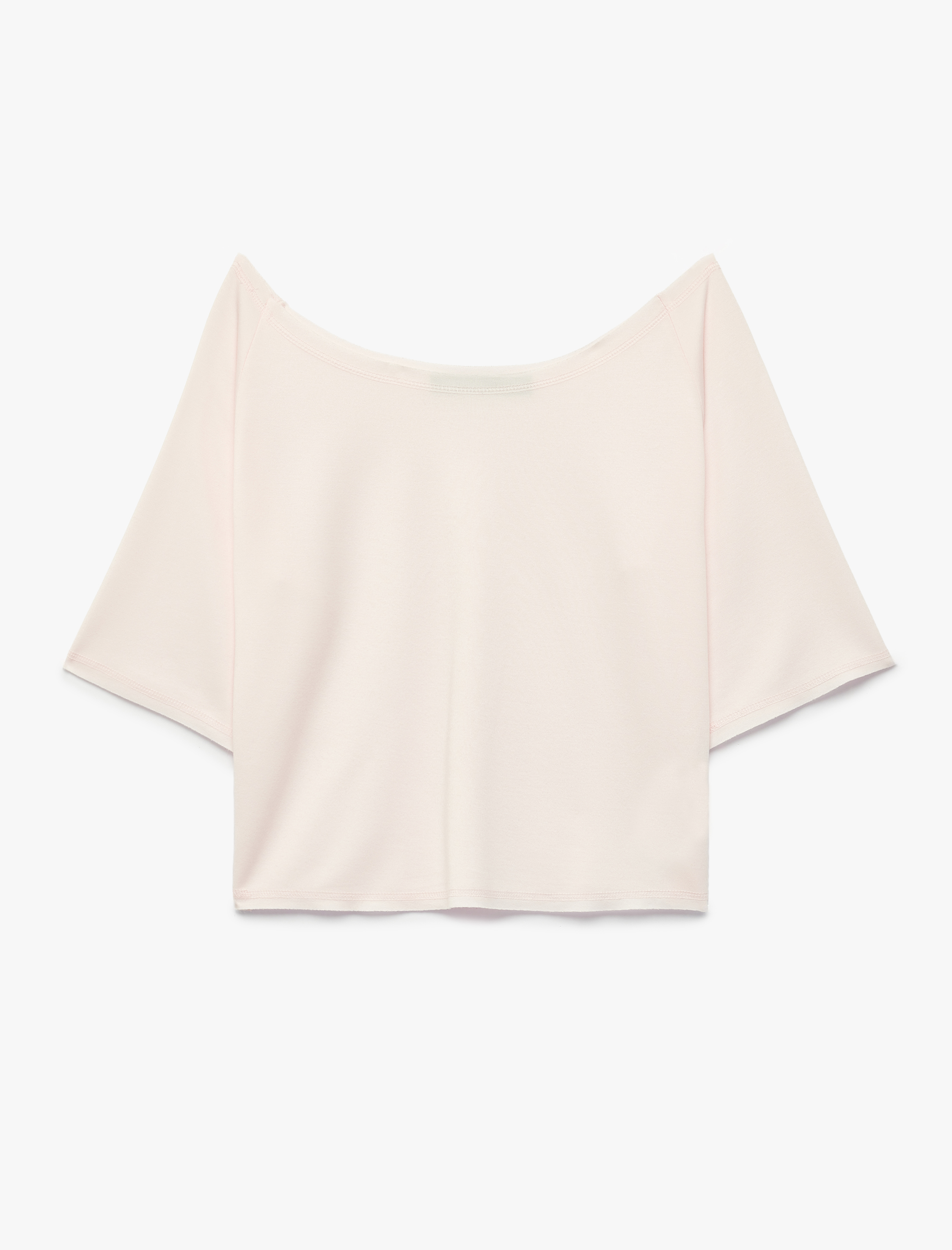   Rahat Kalıp Kısa Kollu Kayık Yaka Modal Karışımlı Spor Tişört