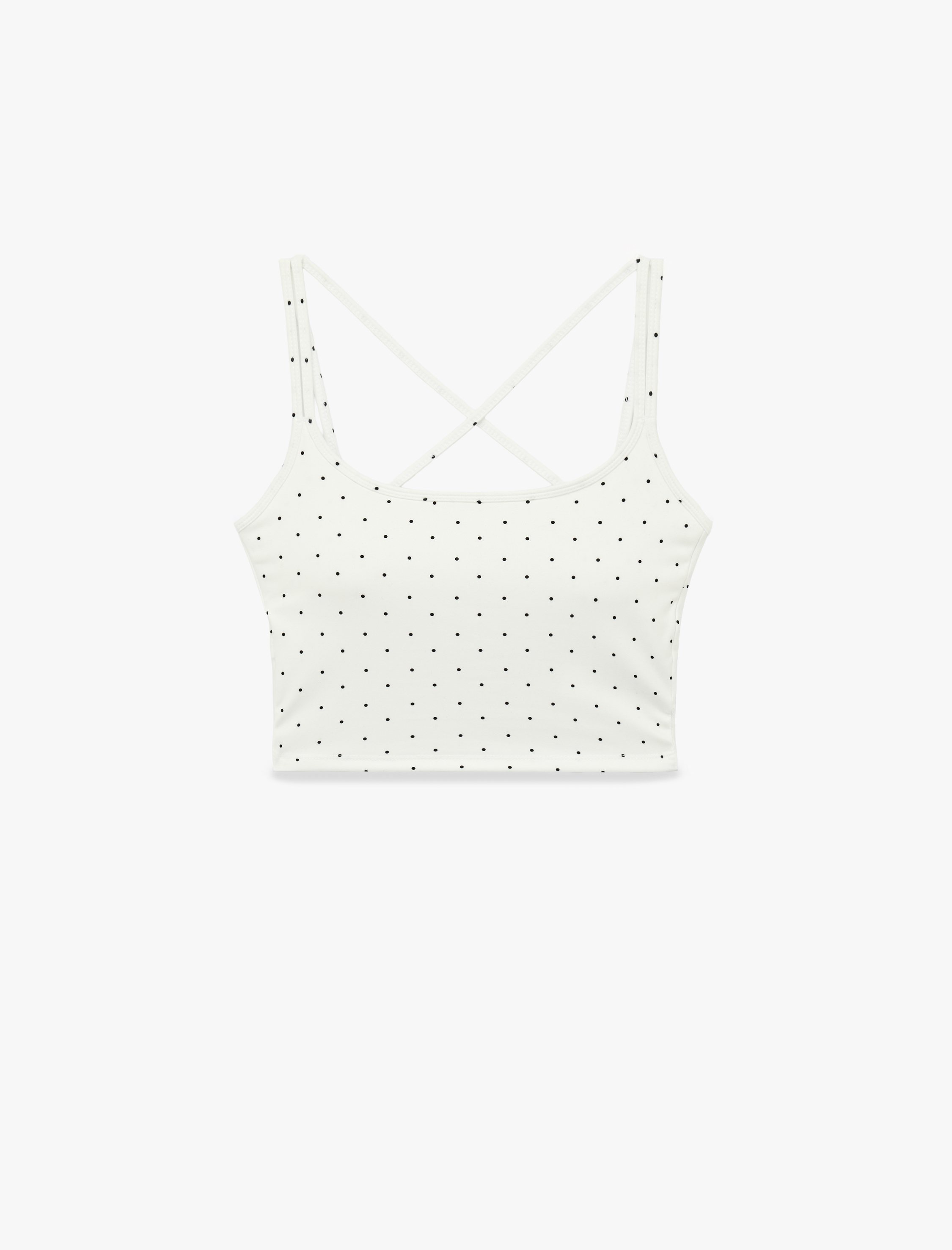   Slim Fit Çapraz Sırt Askılı Puantiyeli Kolsuz Sporcu Sütyeni